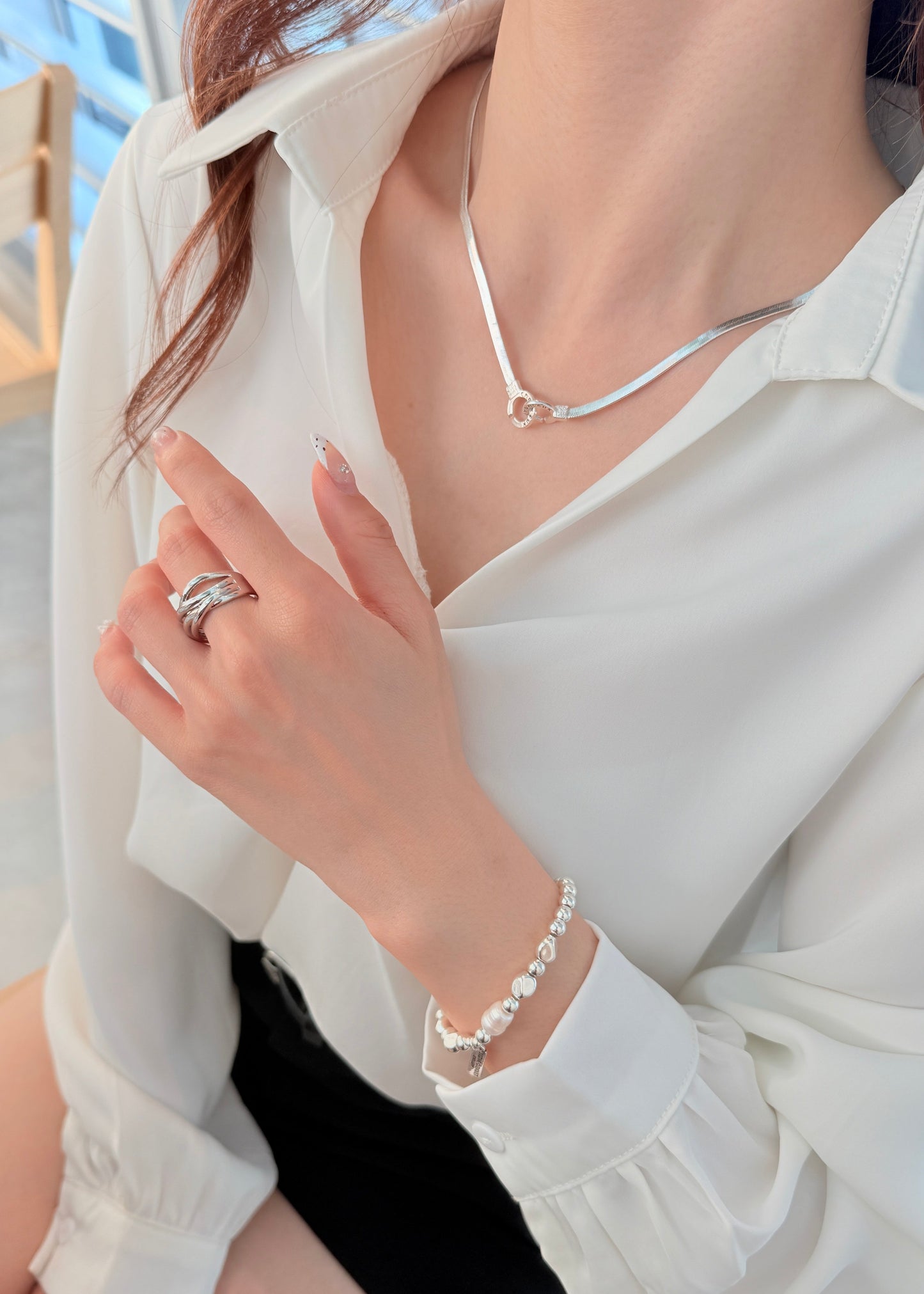 Double Ring Necklace