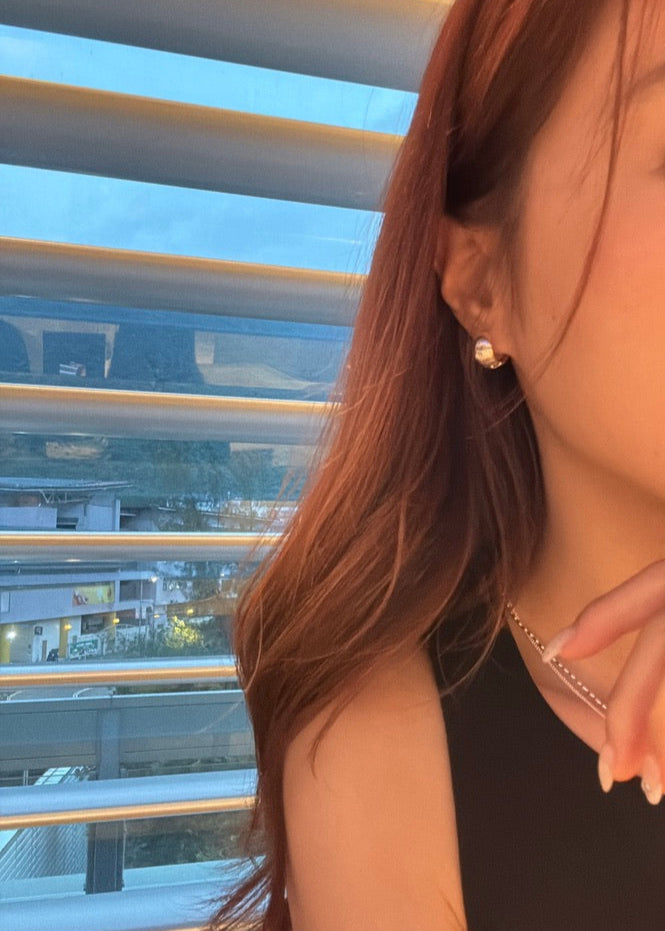 Shell Pattern Hoop Earrings