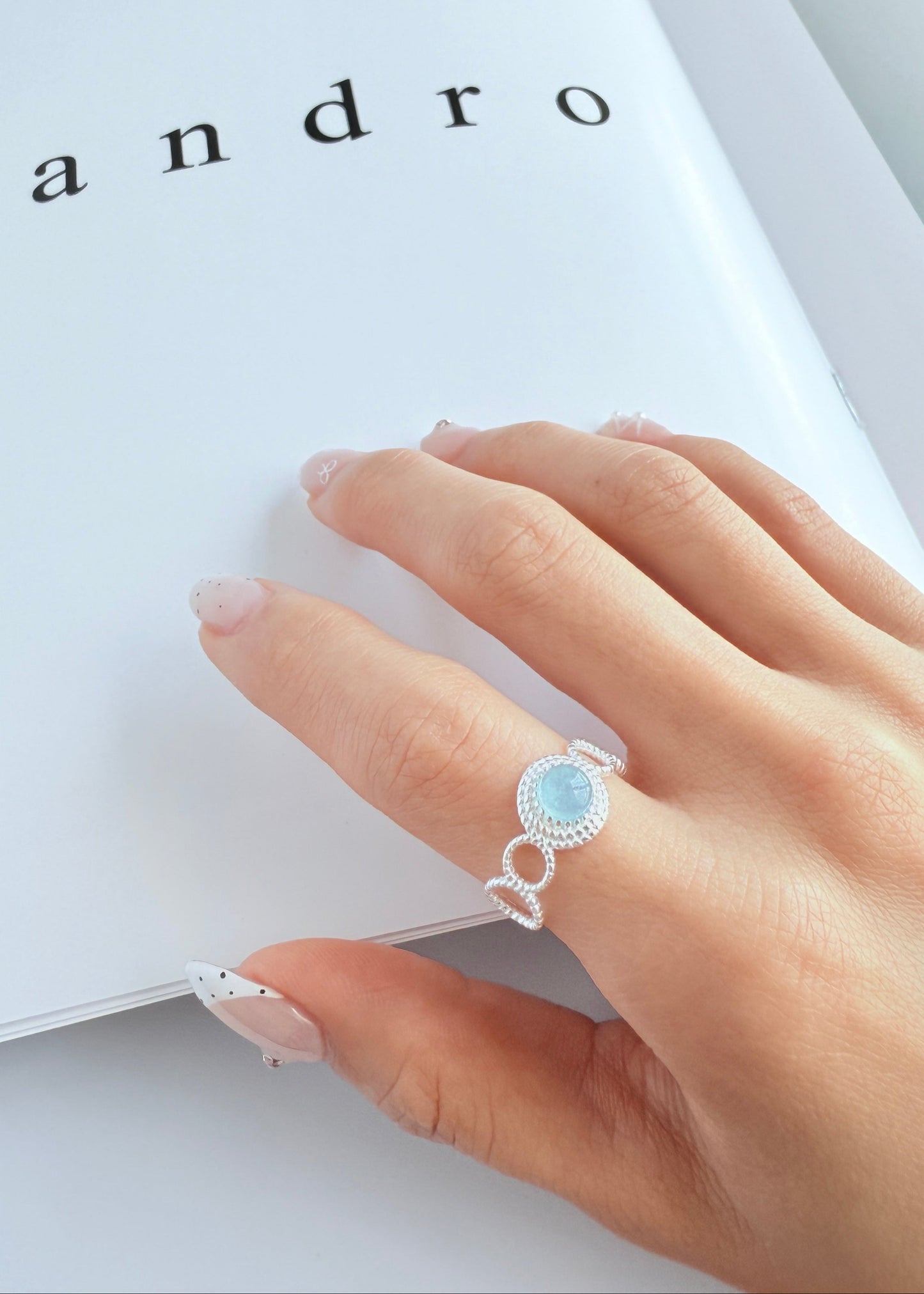 Natural Stone Silver Ring