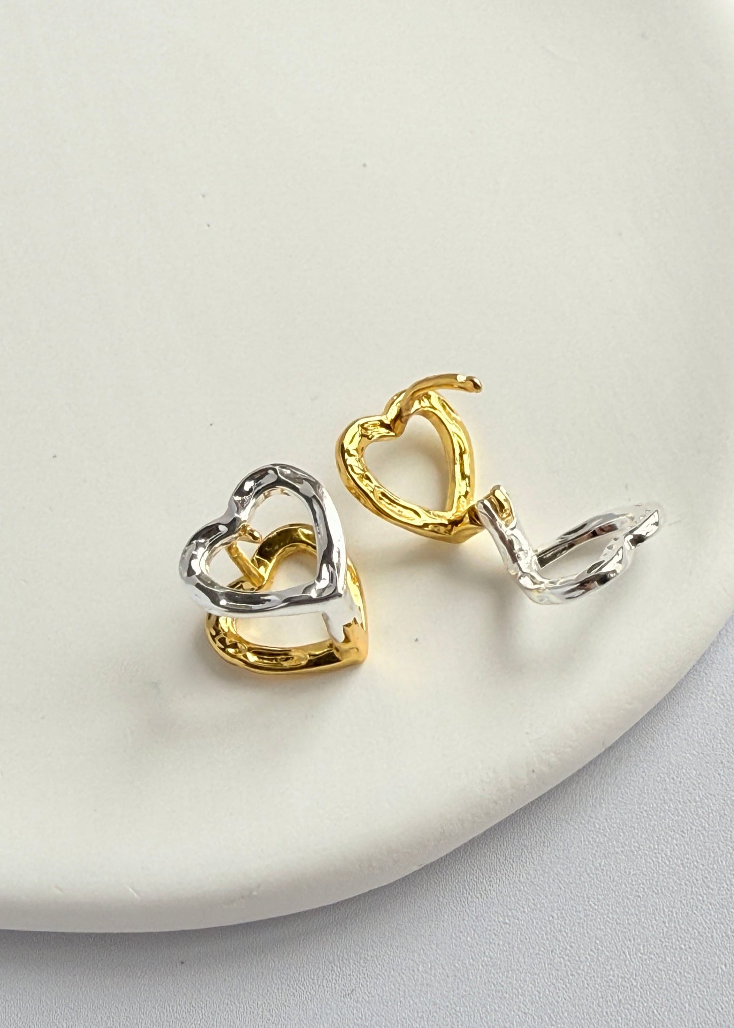 Color-block Heart Earrings
