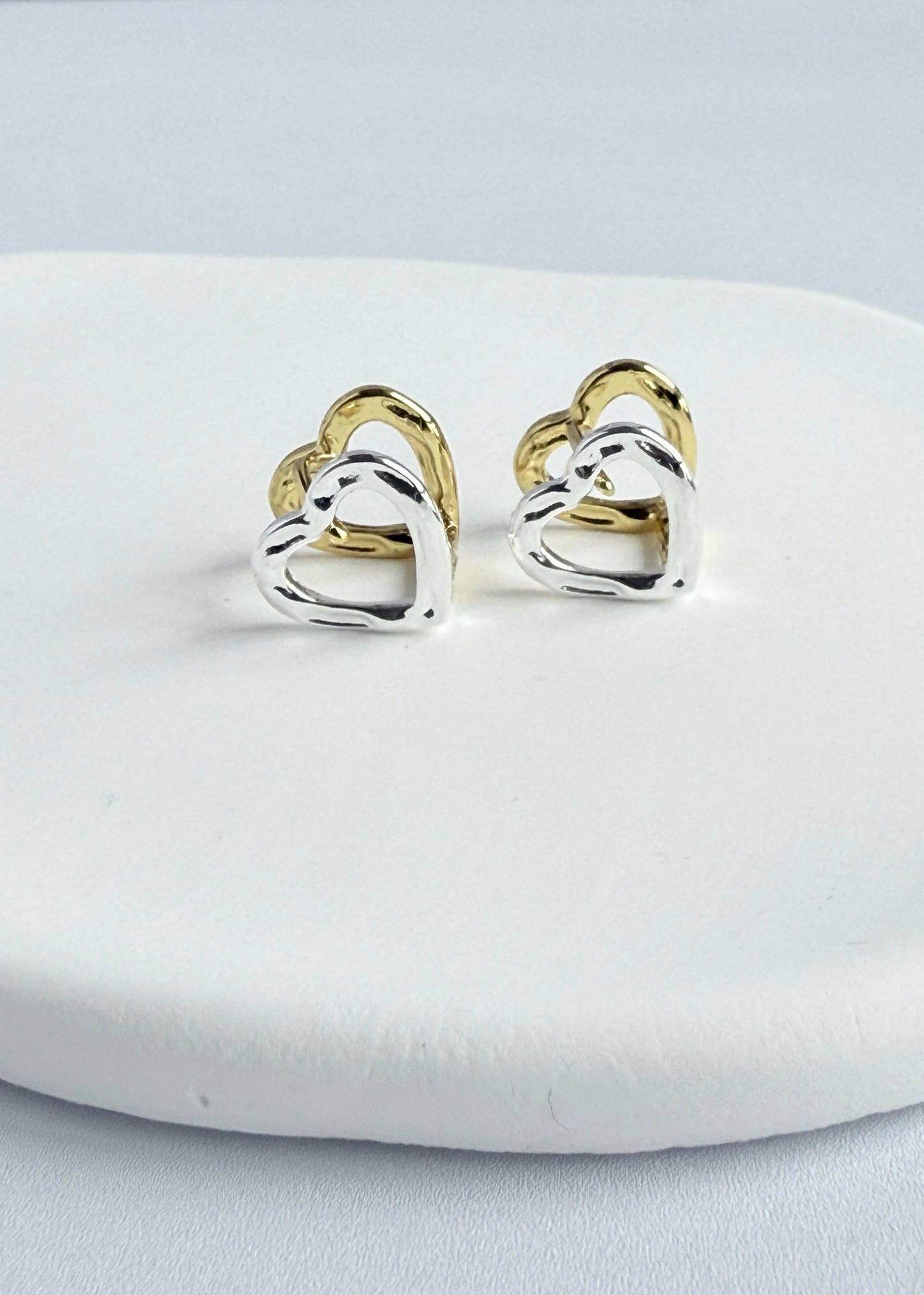 Color-block Heart Earrings