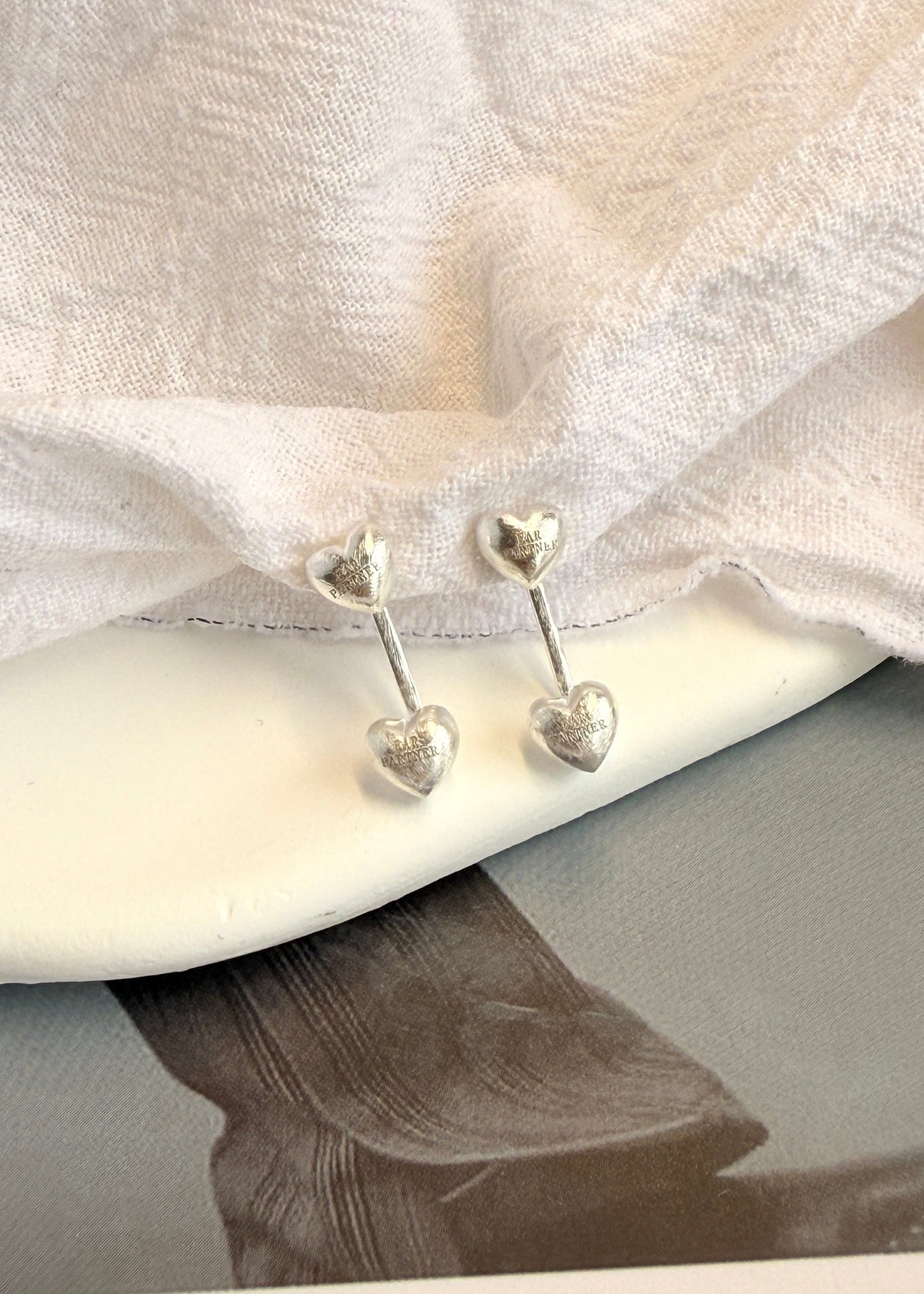 Back-hung Double Heart Earrings