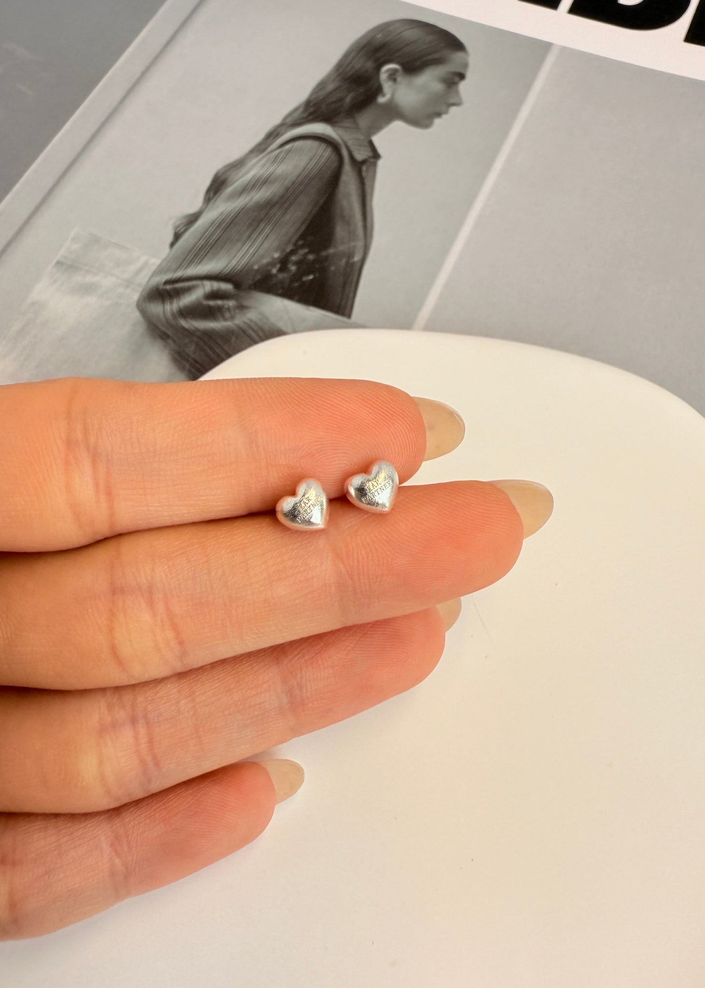 Back-hung Double Heart Earrings