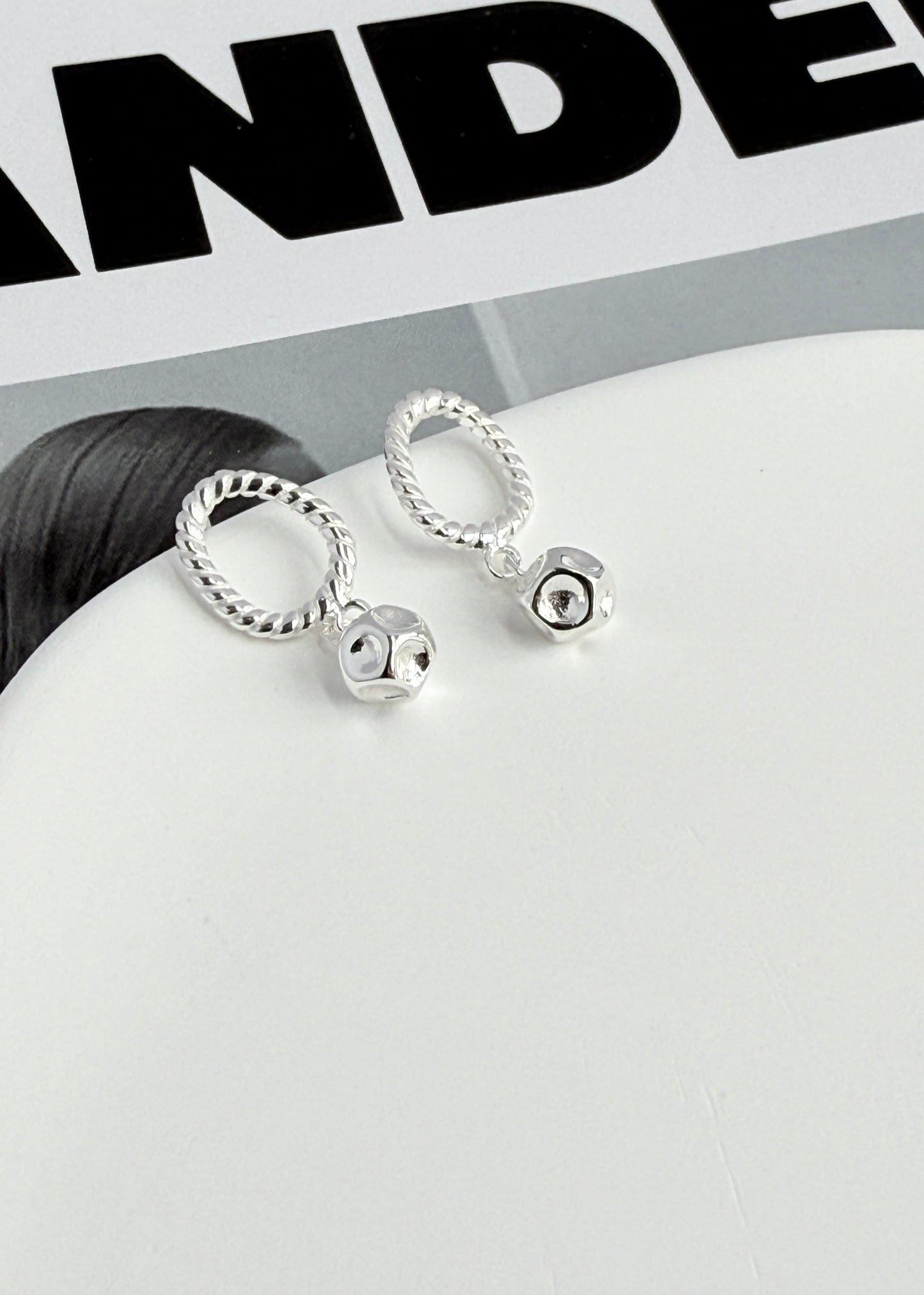 Irregular Textured Round Bead Earrings