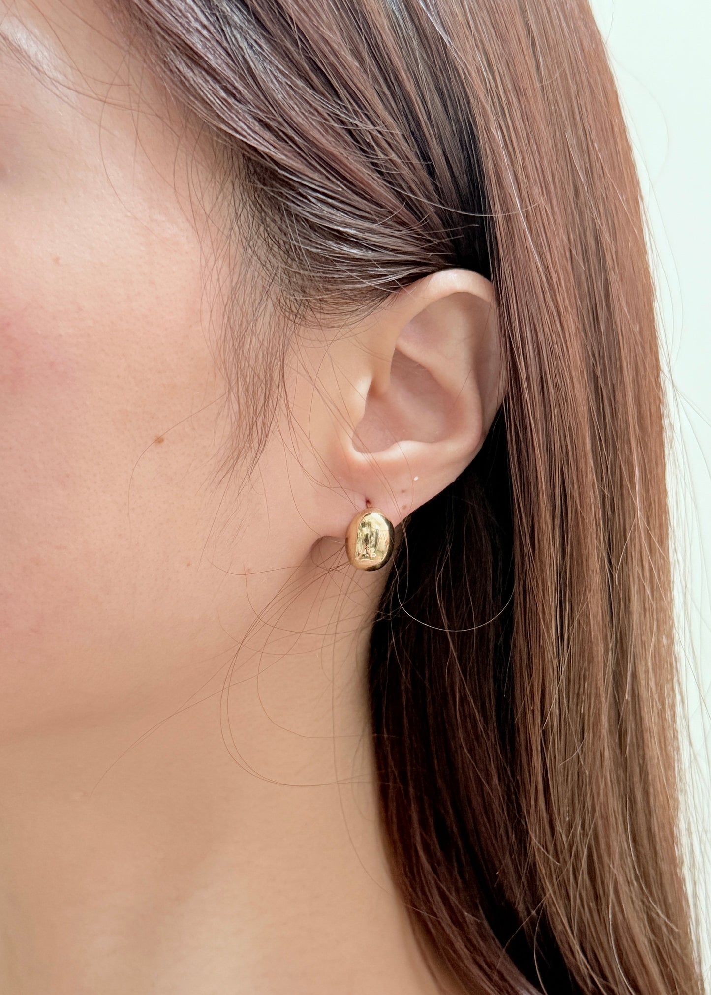 Small Bean Metal Earrings