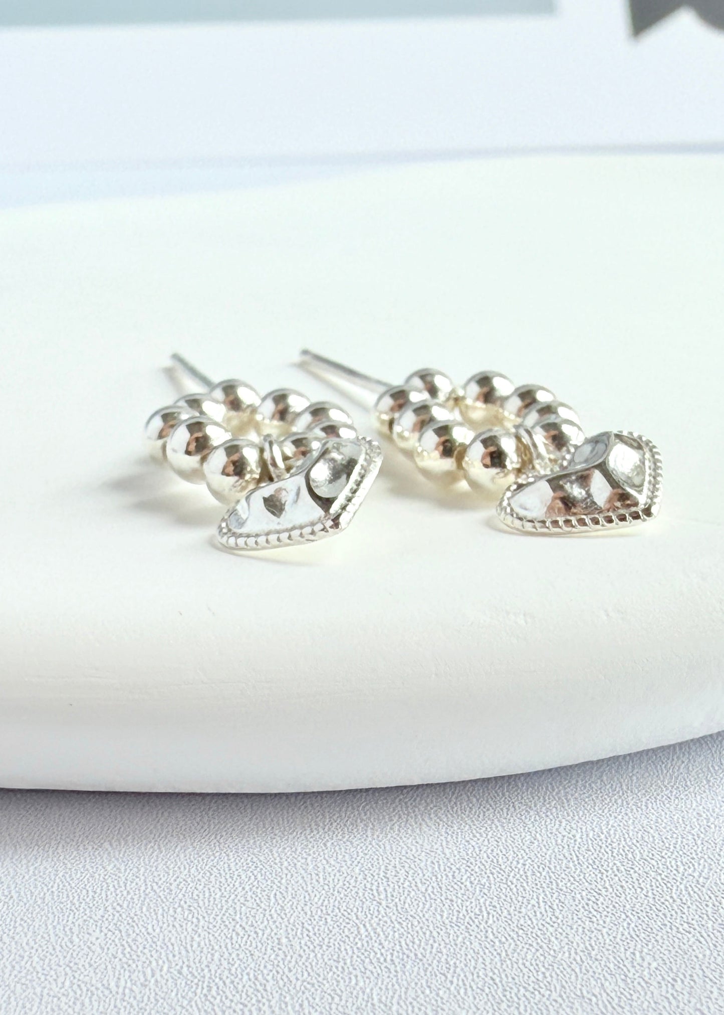 Beaded heart earrings