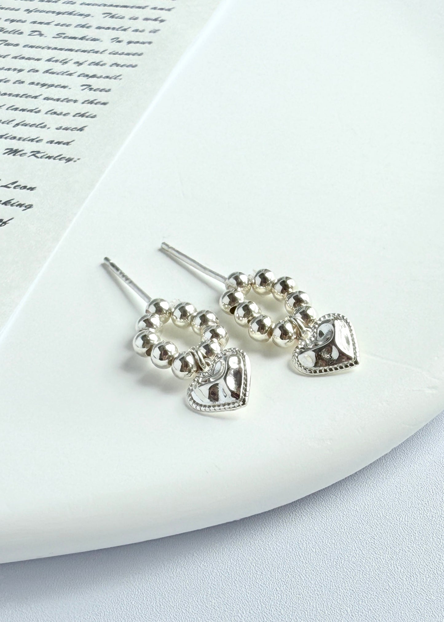 Beaded heart earrings