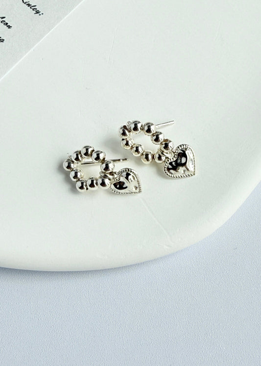 Beaded heart earrings