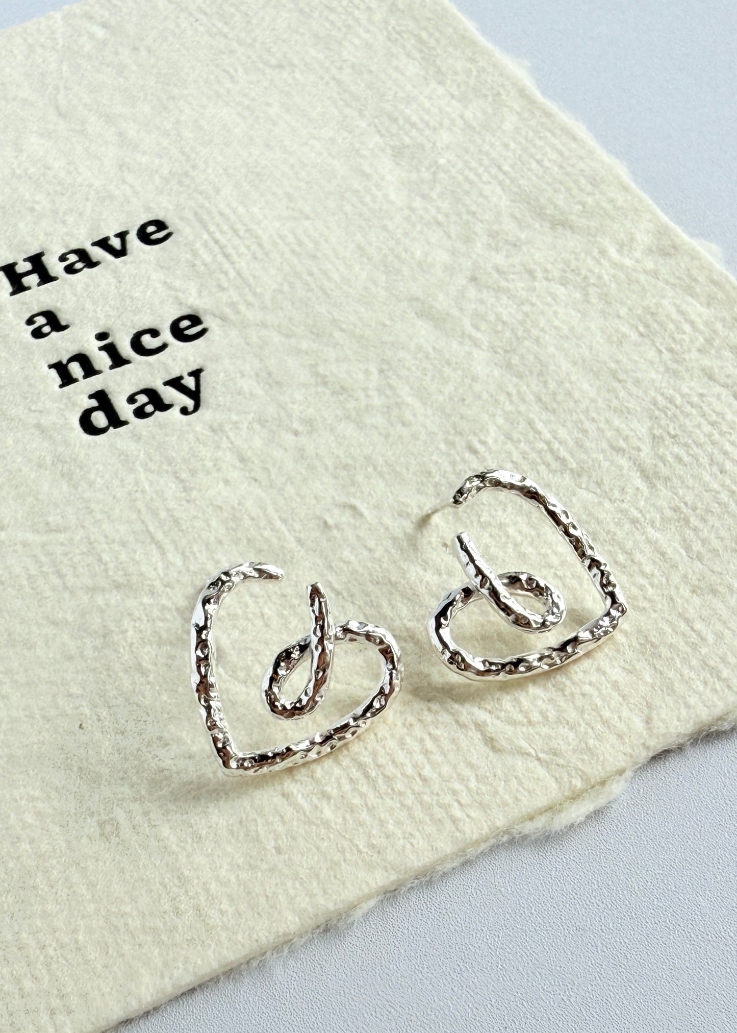 Simple Heart Line Earrings