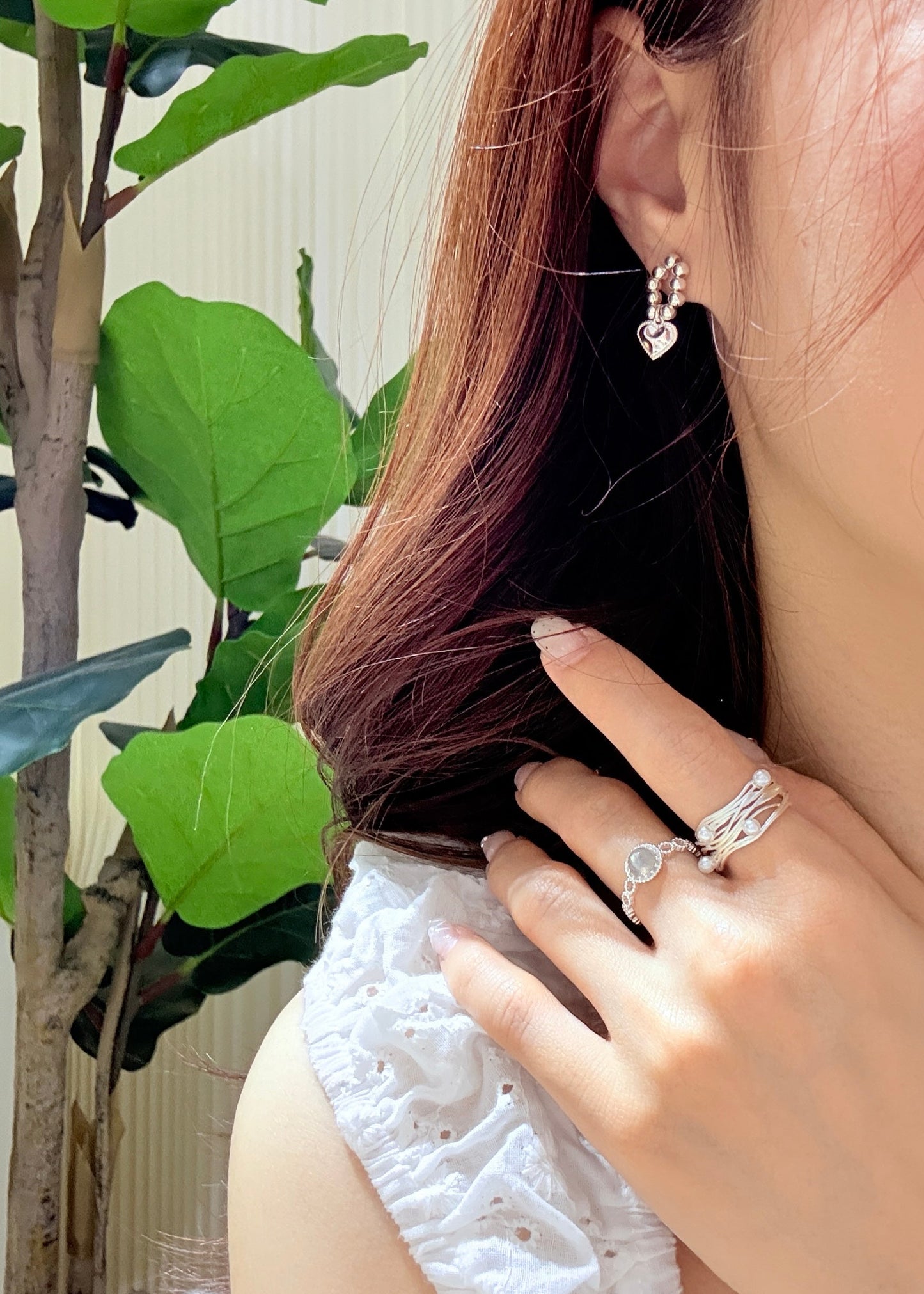Beaded heart earrings