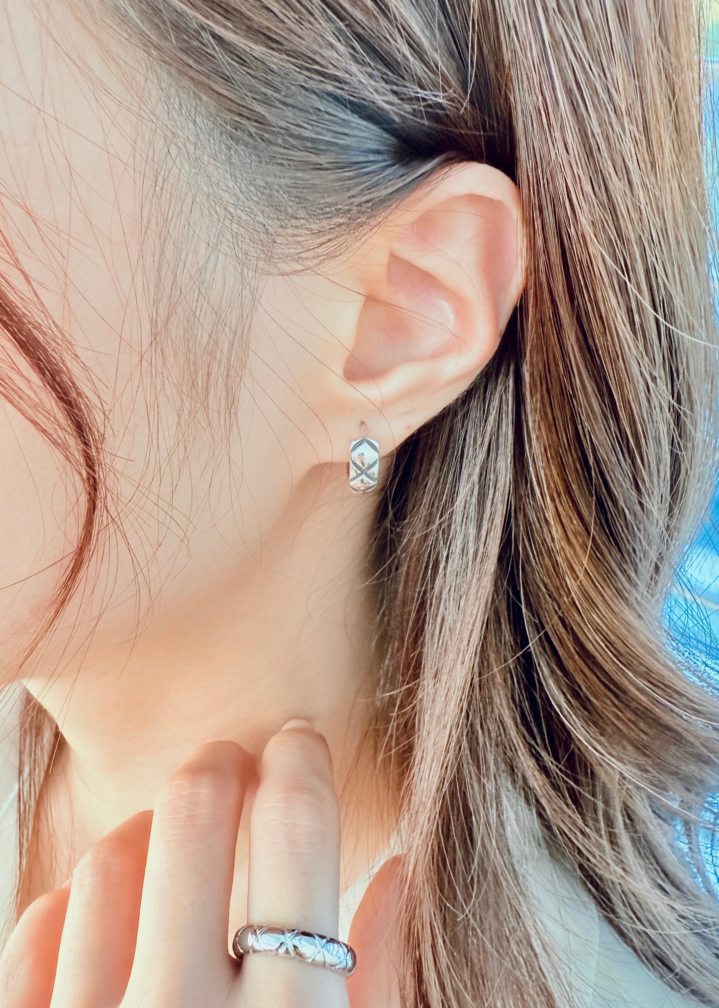 Quilted Motif Earrings