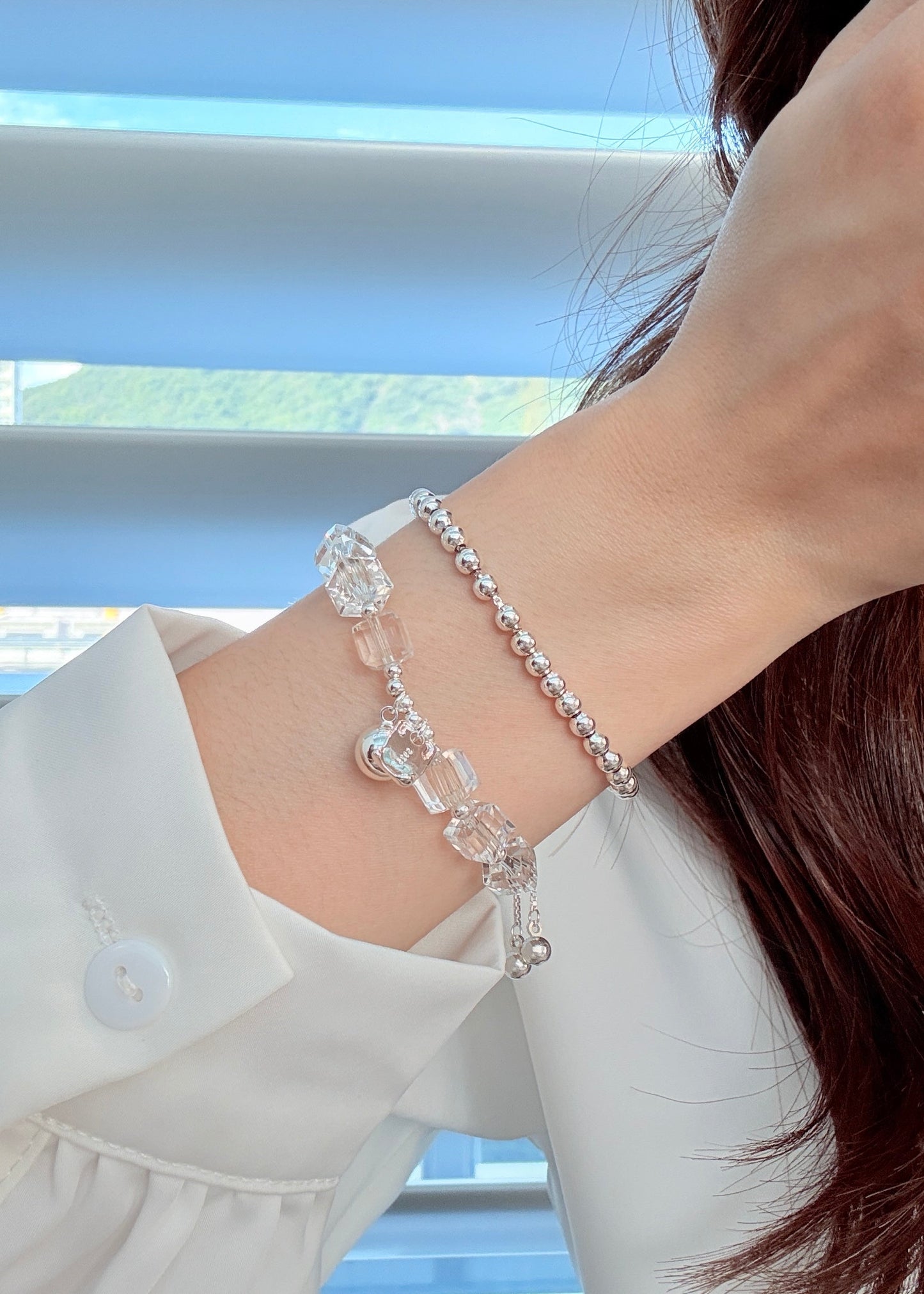 Simple White Beaded Bracelet
