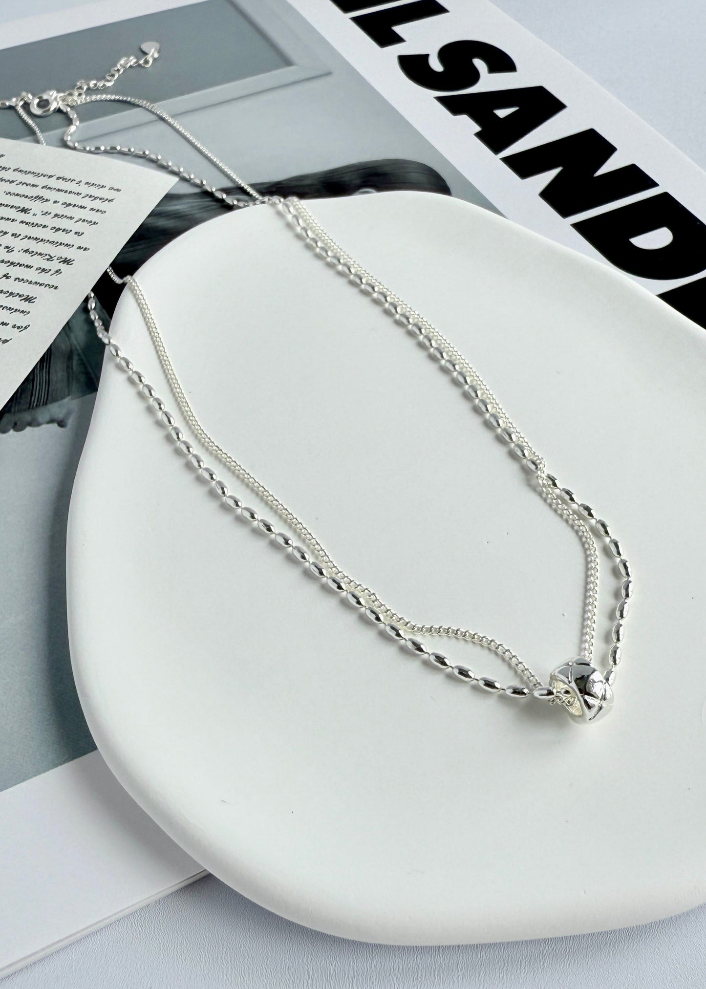 Quilted Motif Double Necklace