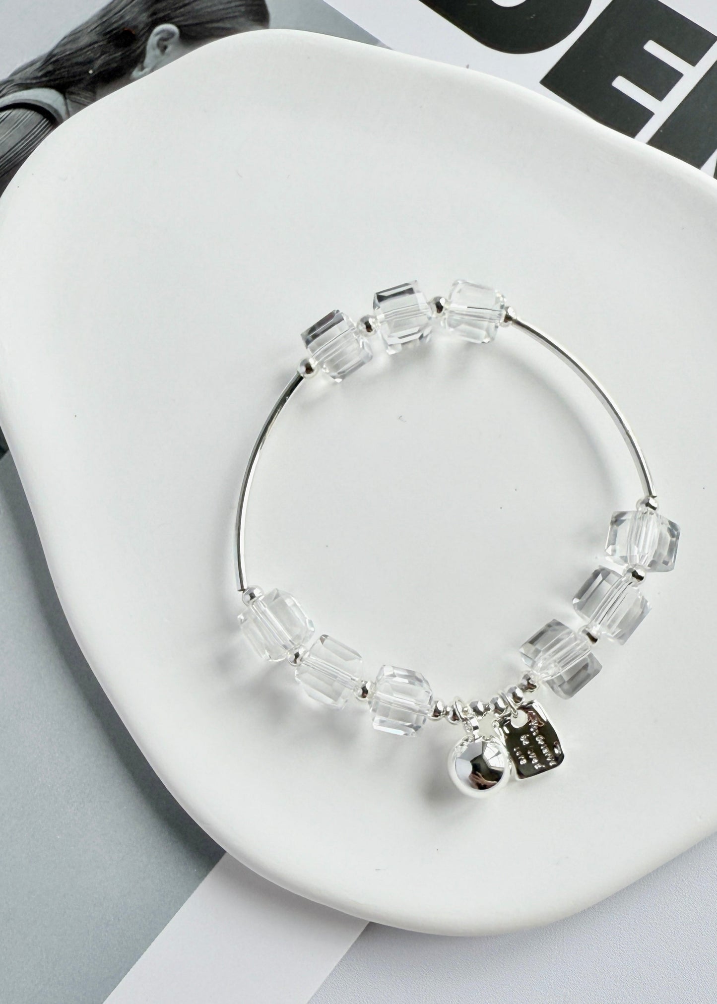 Simple White Beaded Bracelet