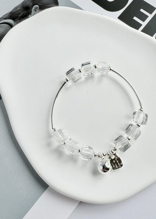 Simple White Beaded Bracelet