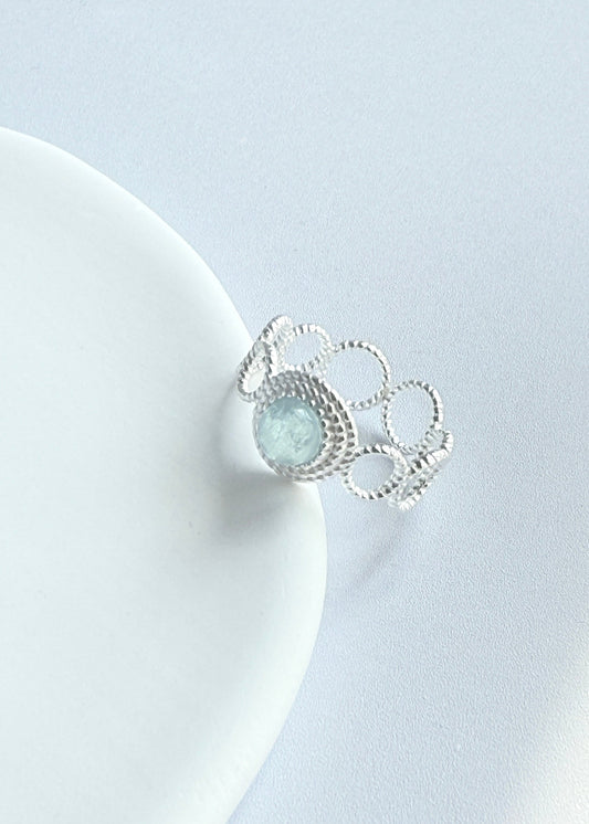 Natural Stone Silver Ring