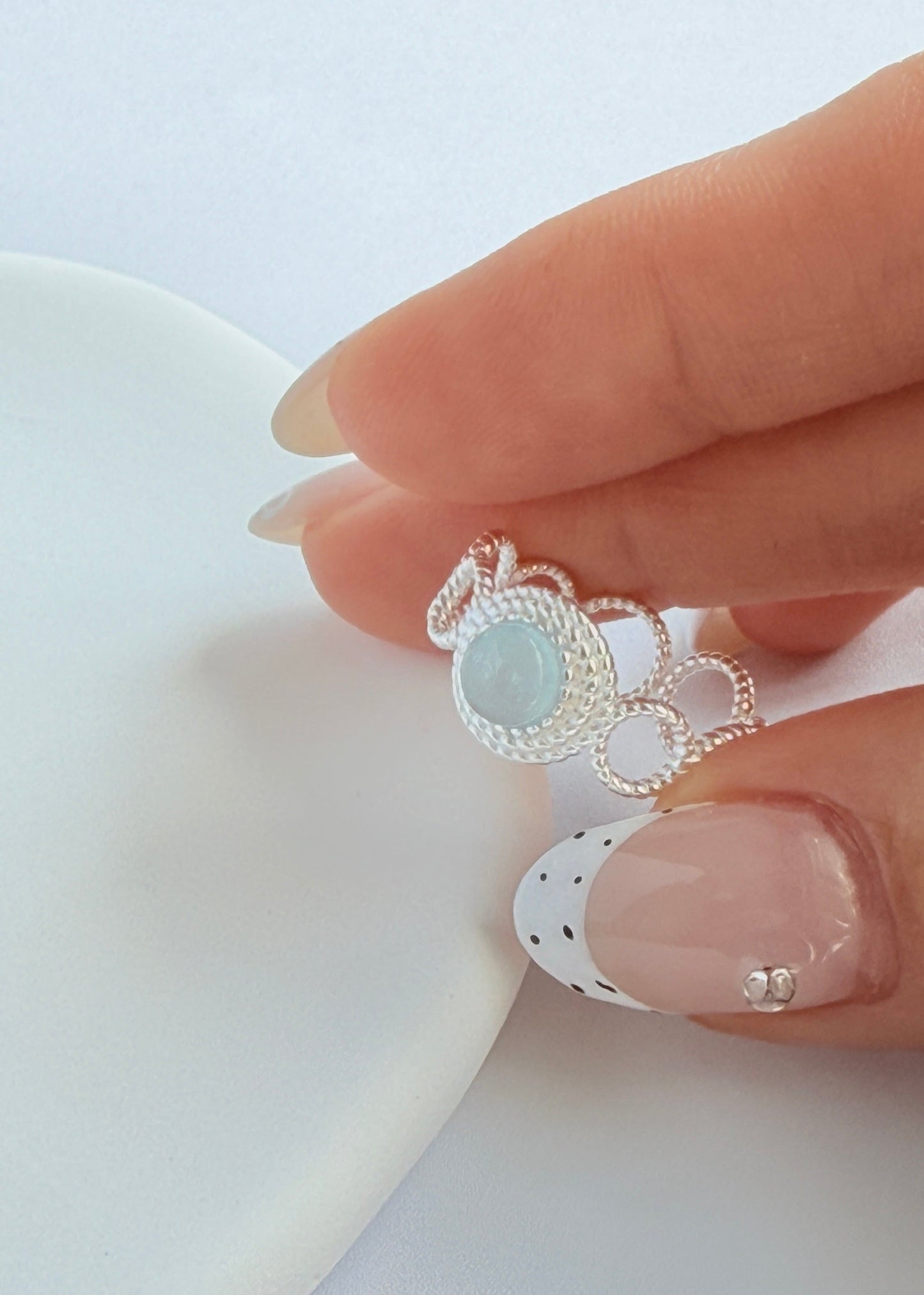 Natural Stone Silver Ring