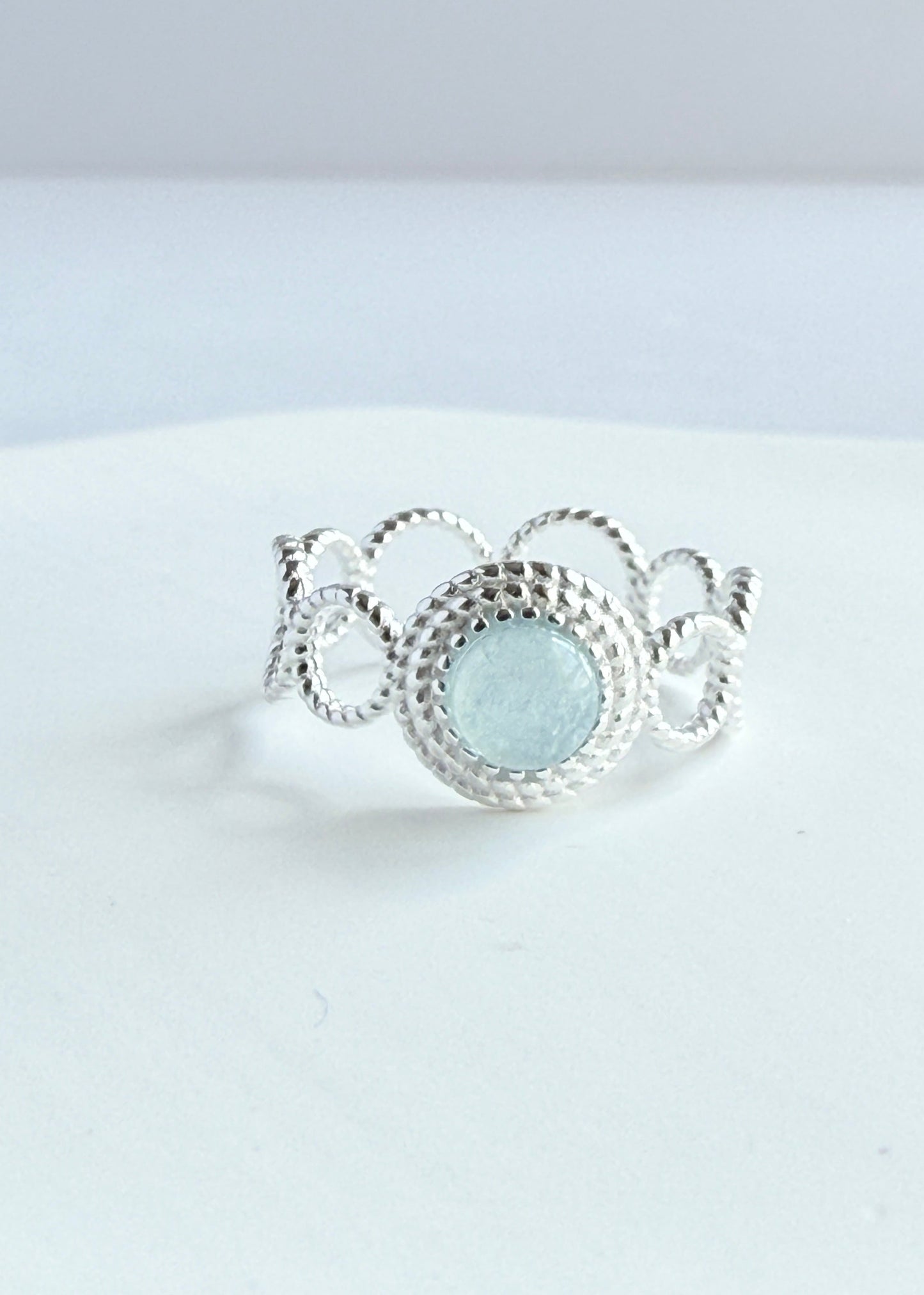 Natural Stone Silver Ring