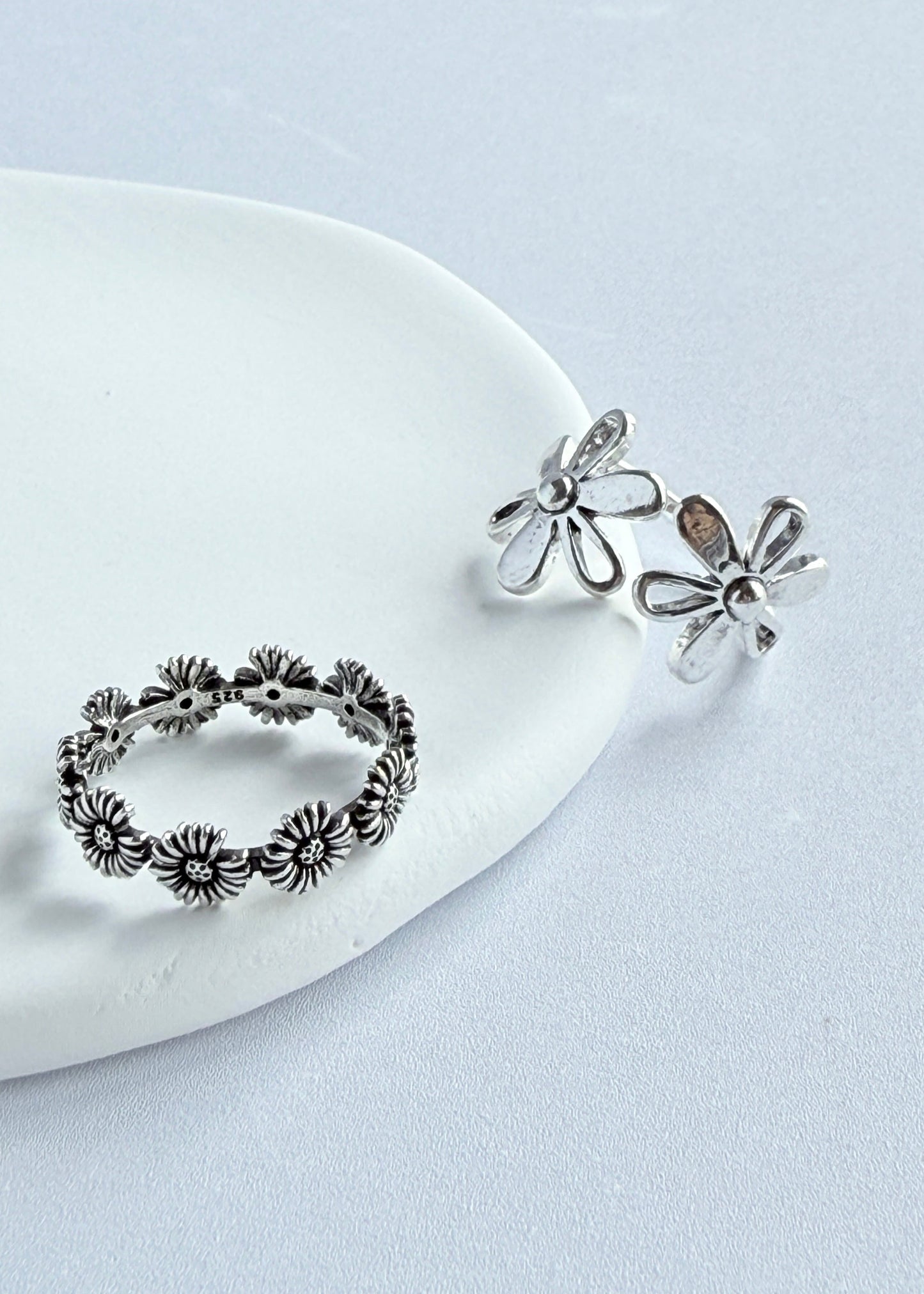 Metal Flower Open Ring