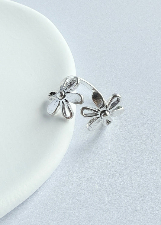 Metal Flower Open Ring