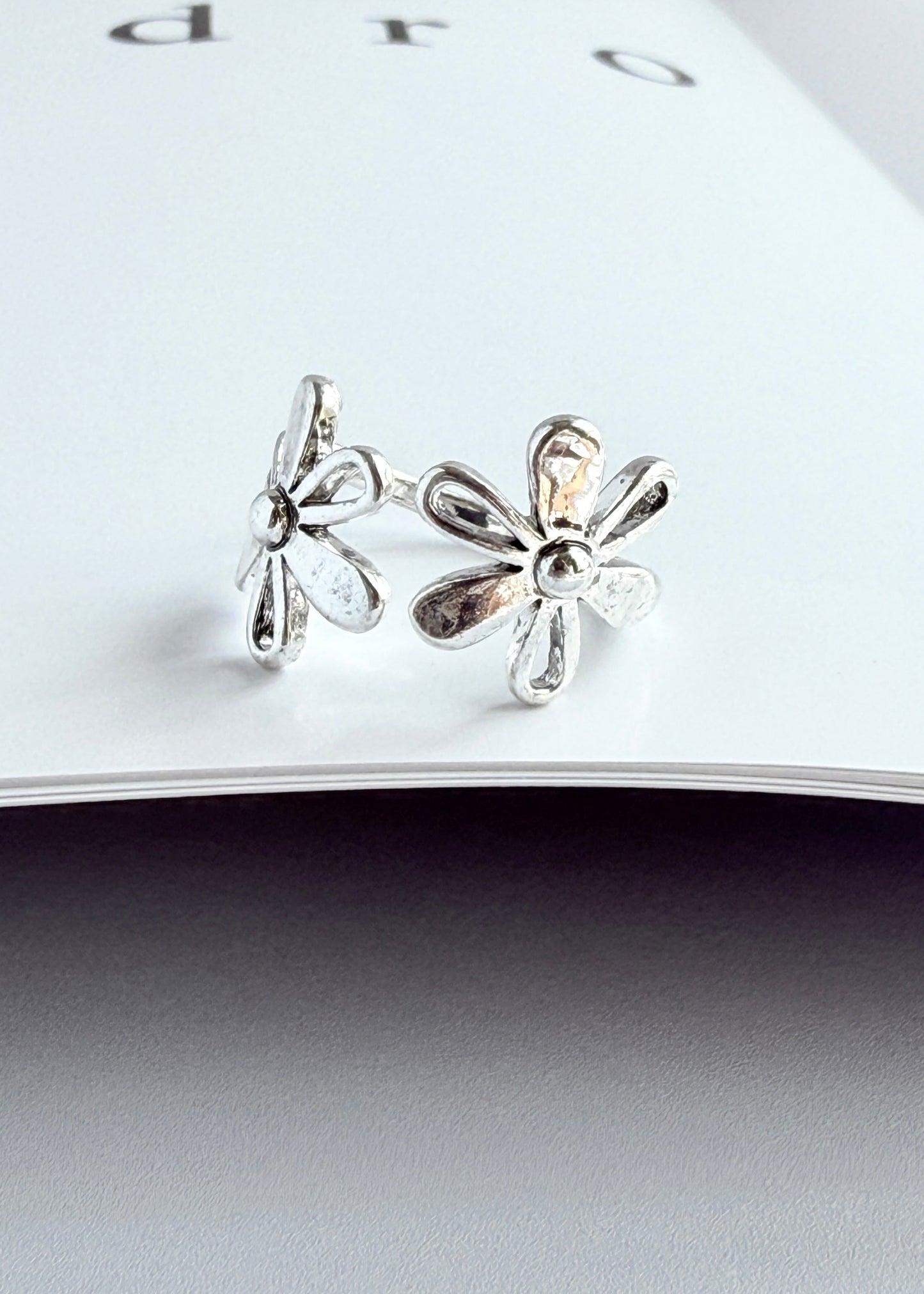 Metal Flower Open Ring
