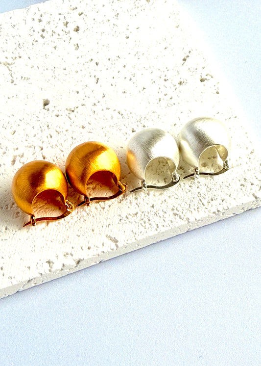 Matte Shiny Ball Drop Earrings
