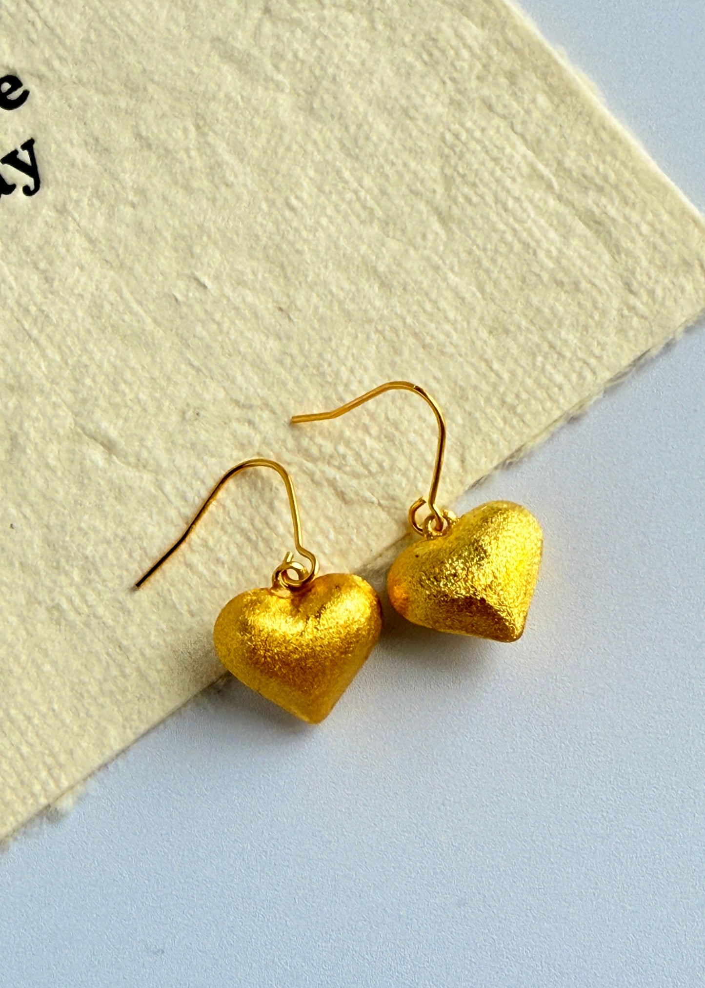 Brushed Heart Earrings