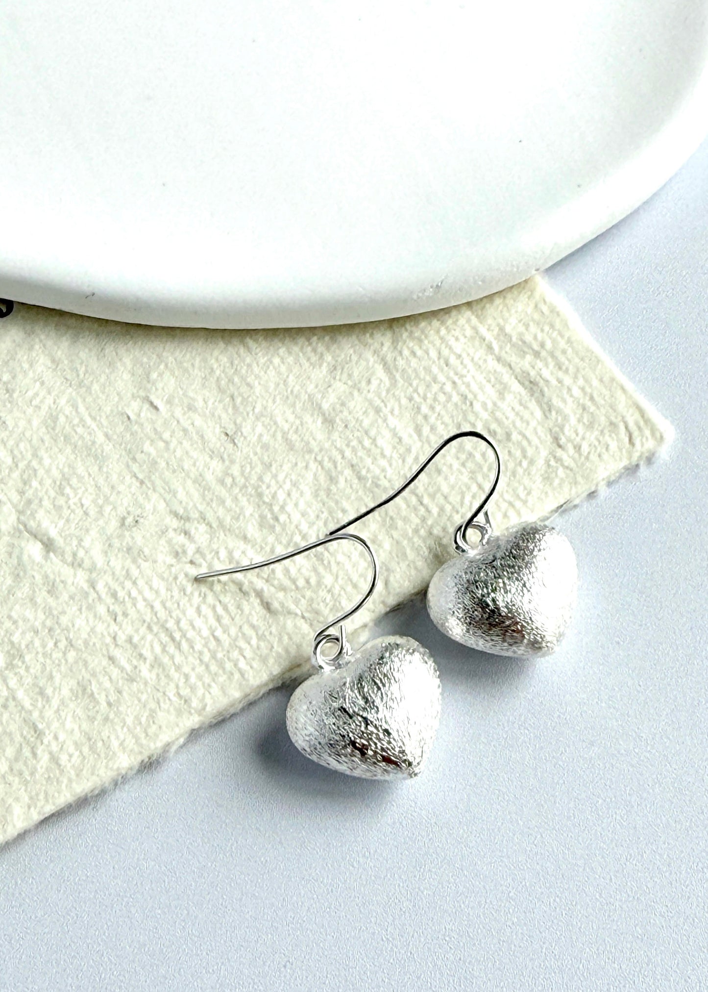 Brushed Heart Earrings
