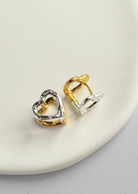 Color-block Heart Earrings