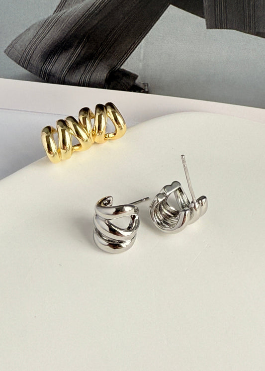 Small Multi-hoop Metal Earrings