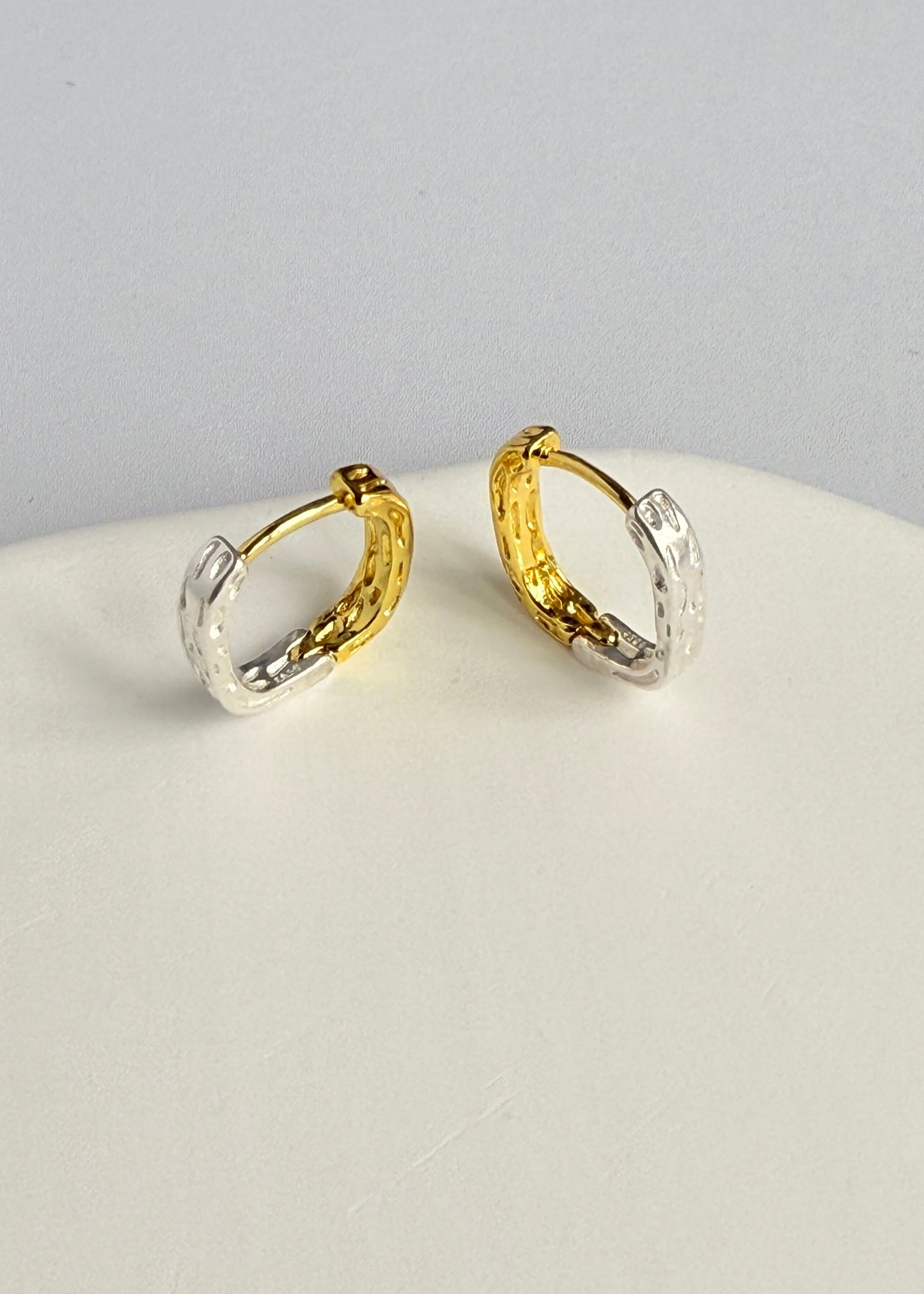 Concave and Convex Color-block Square Earrings