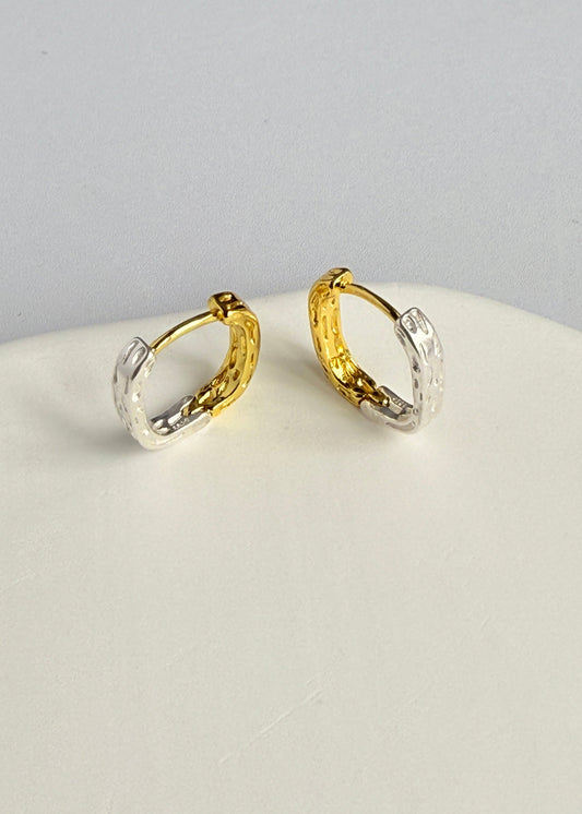 Concave and Convex Color-block Square Earrings