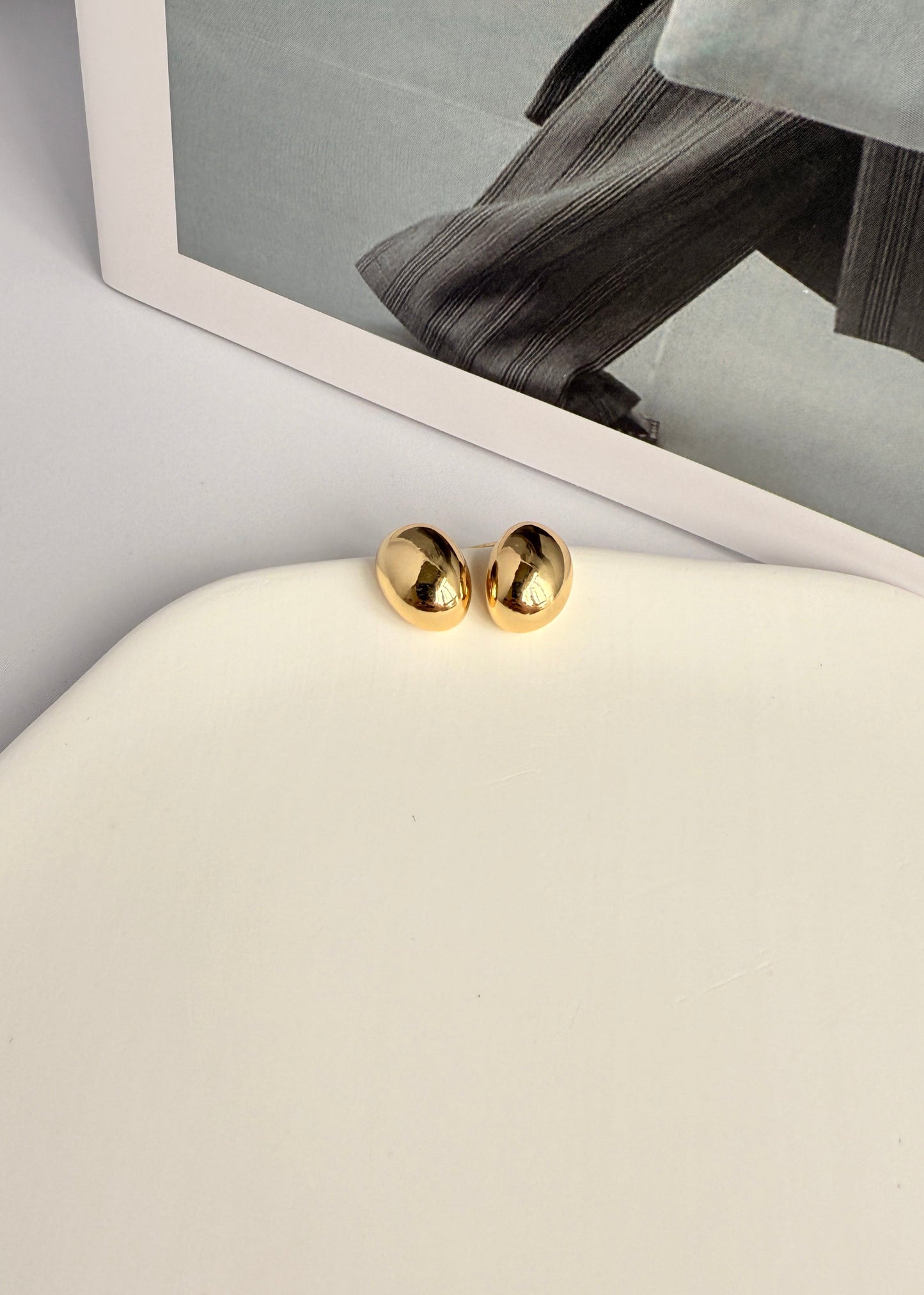Small Bean Metal Earrings