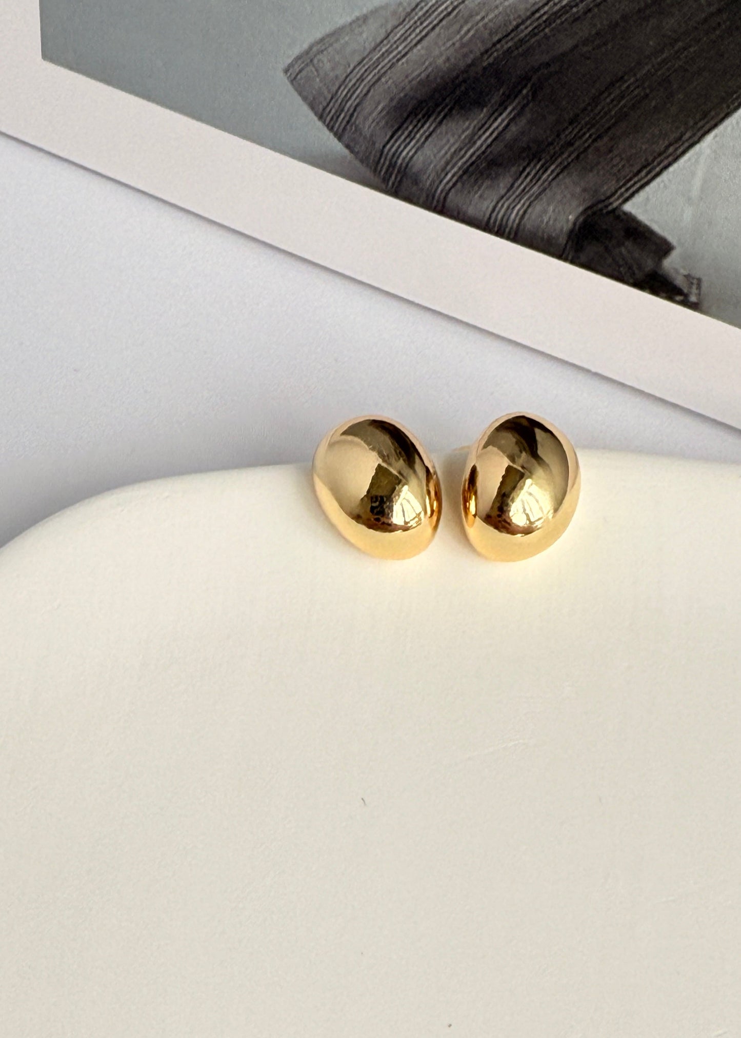 Small Bean Metal Earrings