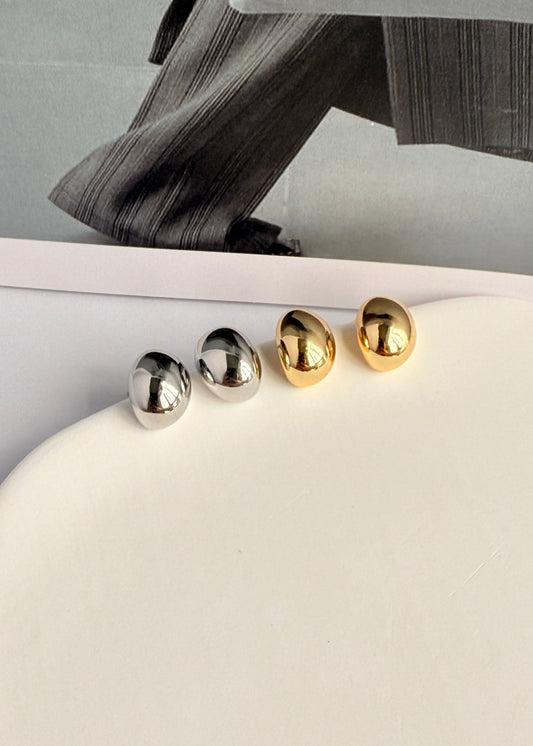 Small Bean Metal Earrings