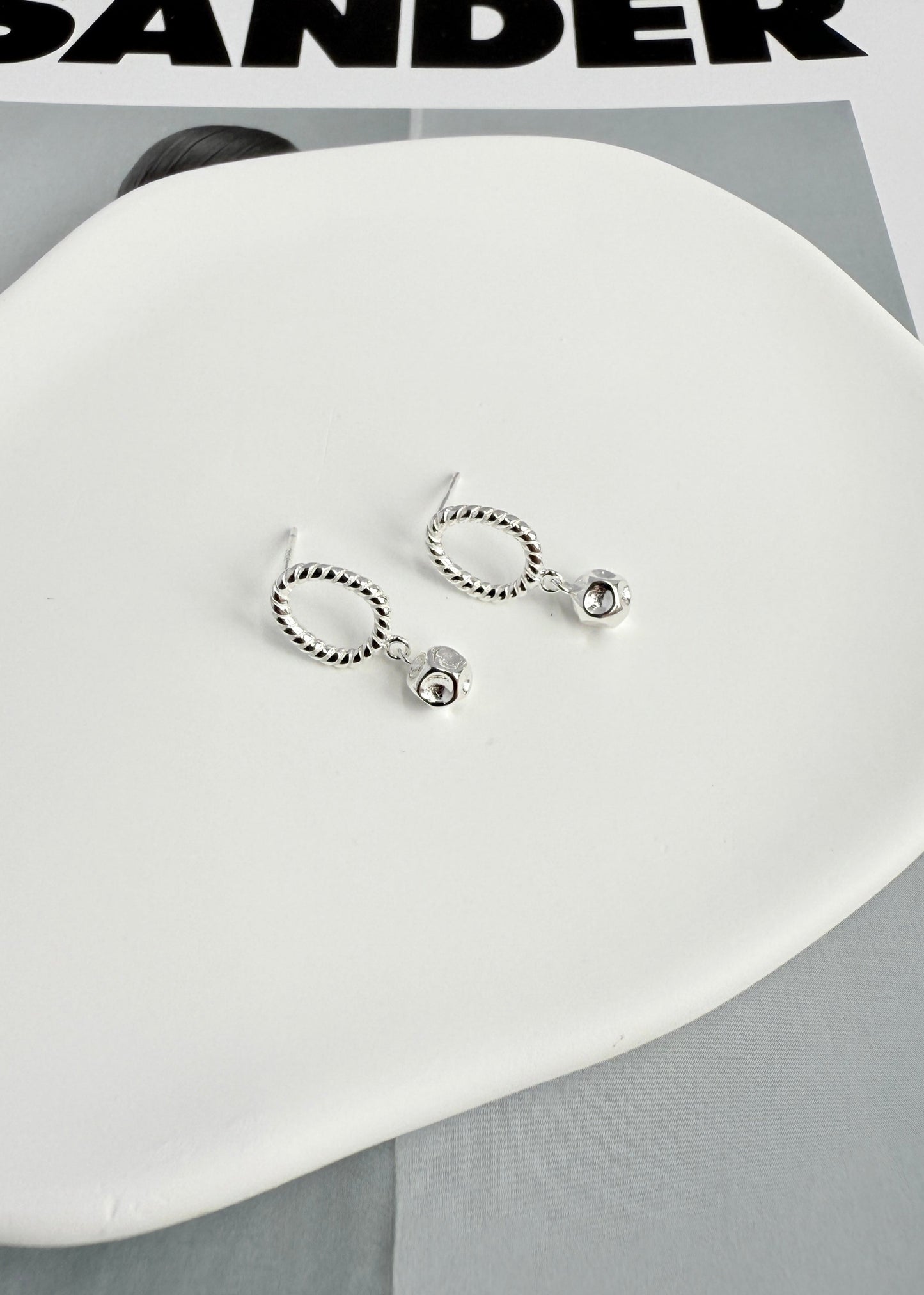 Irregular Textured Round Bead Earrings