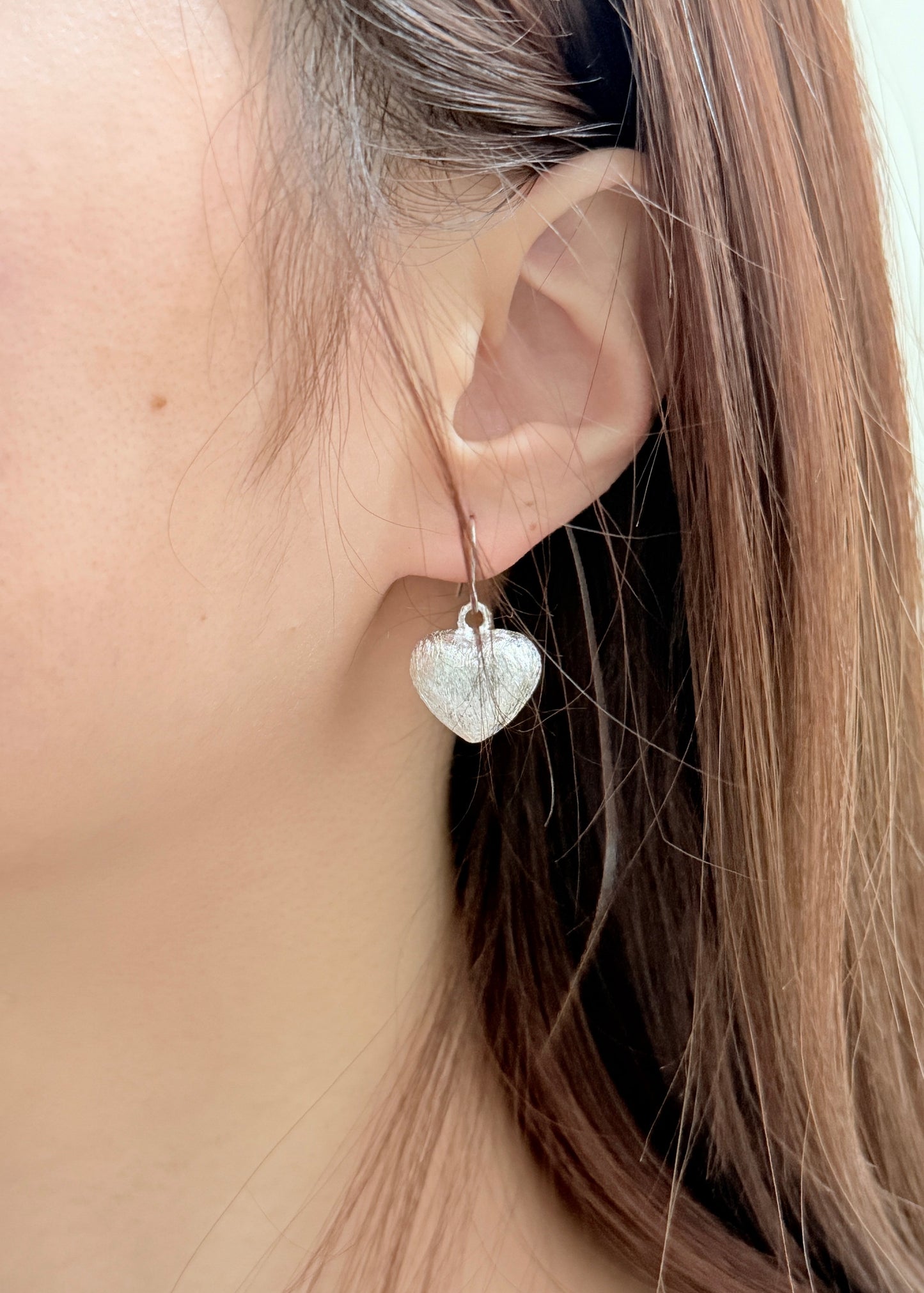 Brushed Heart Earrings