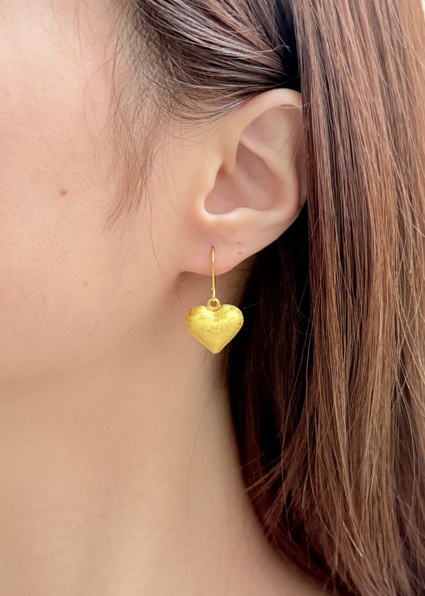 Brushed Heart Earrings