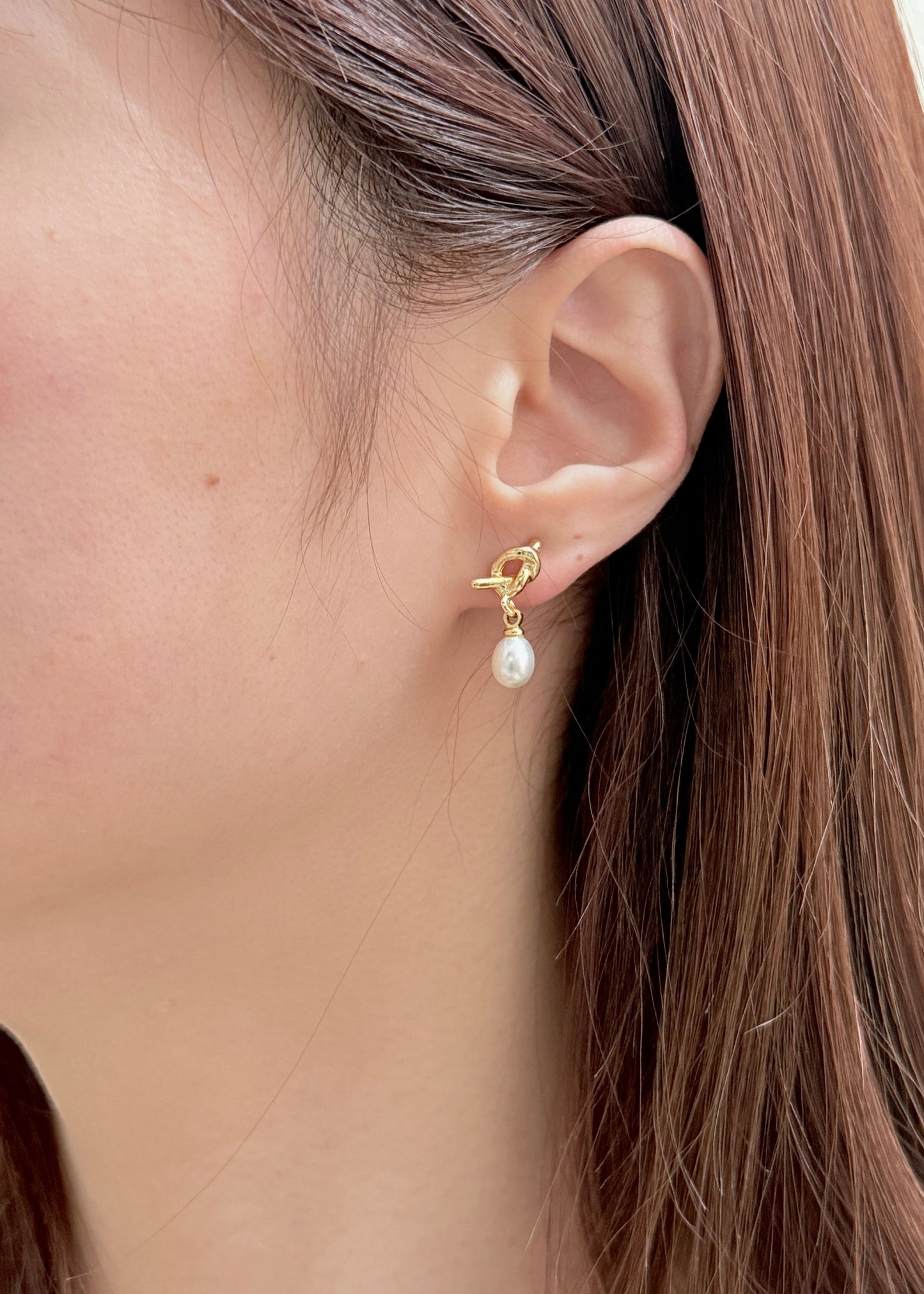 Simple Knotted Pearl Earrings