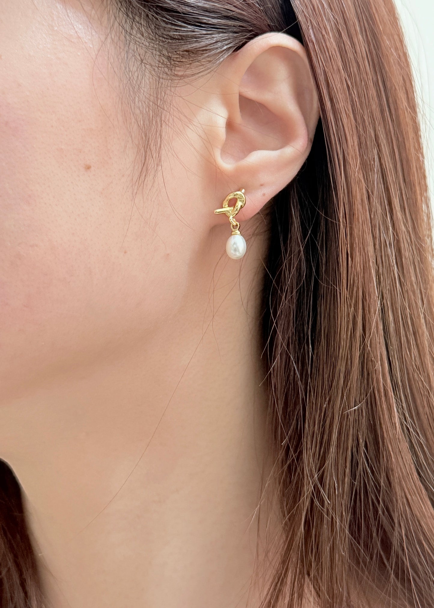 Simple Knotted Pearl Earrings