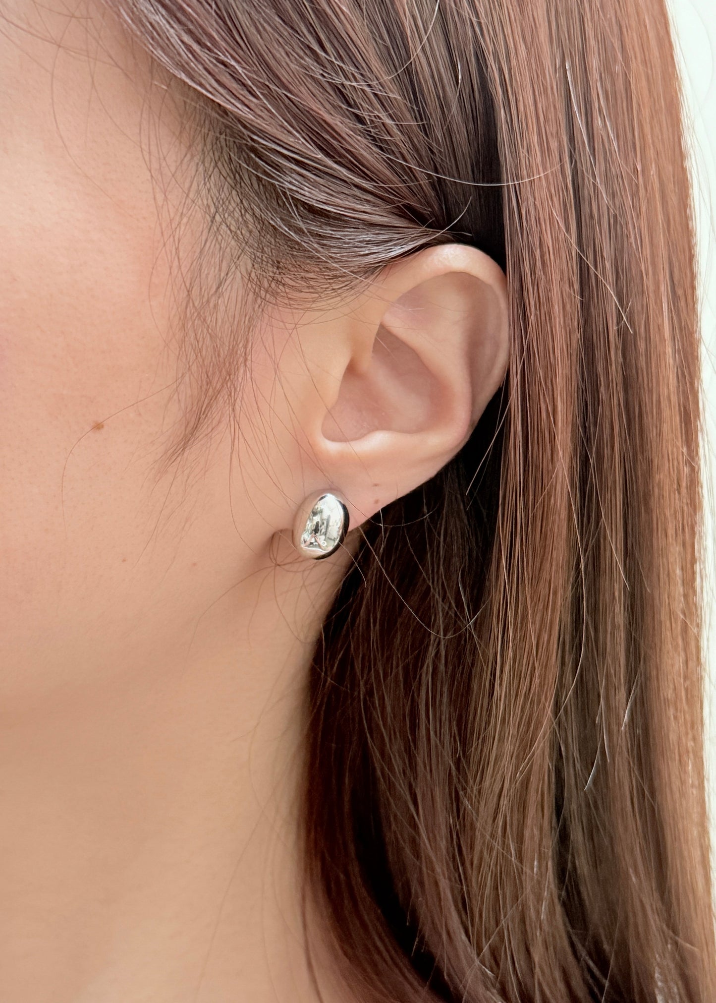 Small Bean Metal Earrings