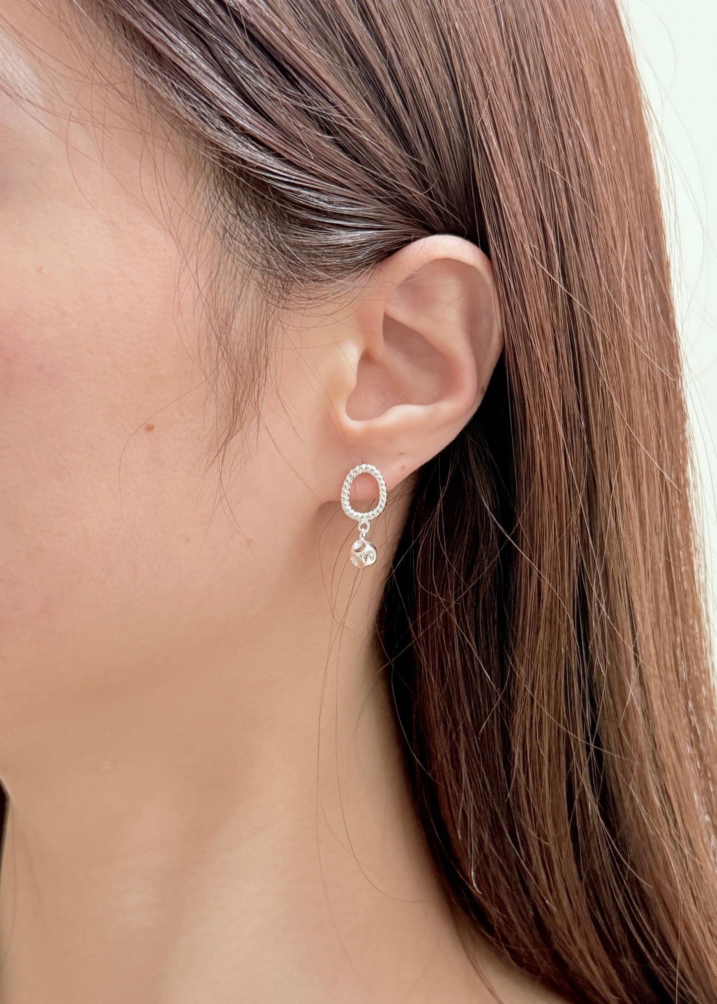 Irregular Textured Round Bead Earrings