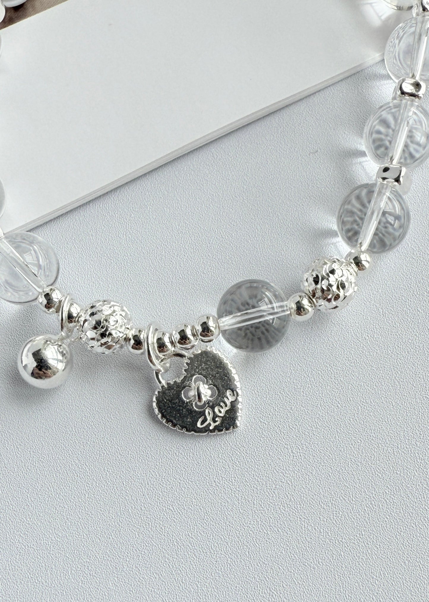 Heart Crystal Glass Bead Bracelet