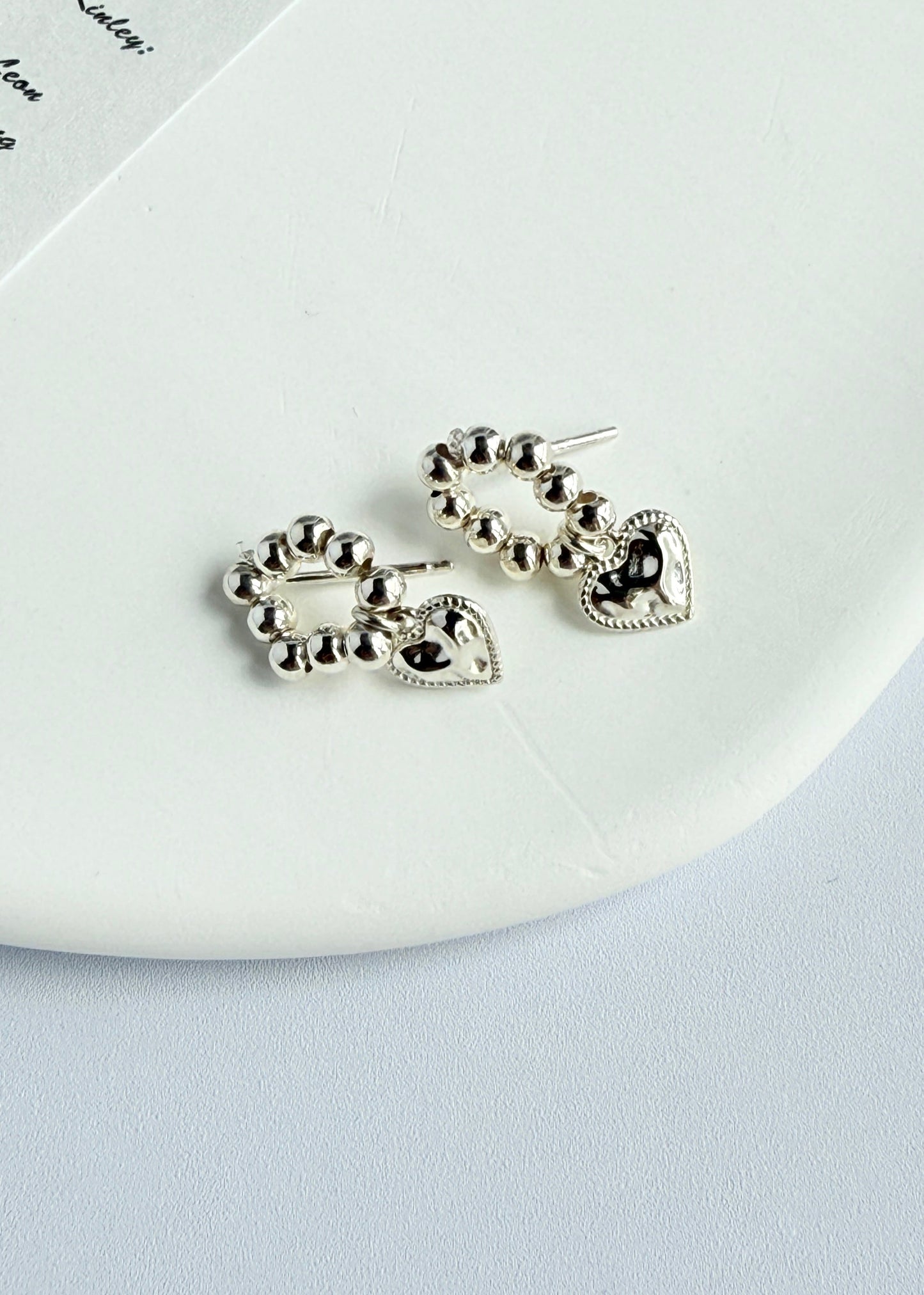 Beaded heart earrings