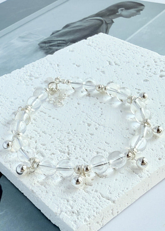 White Crystal Tassel Bracelet
