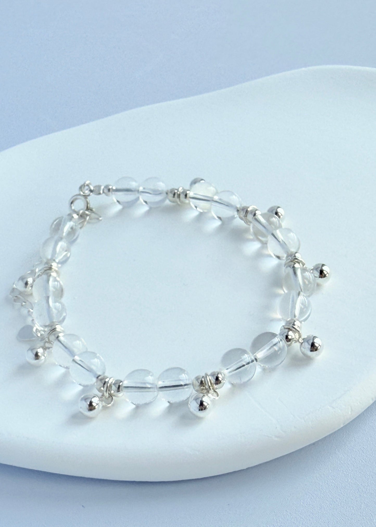 White Crystal Tassel Bracelet