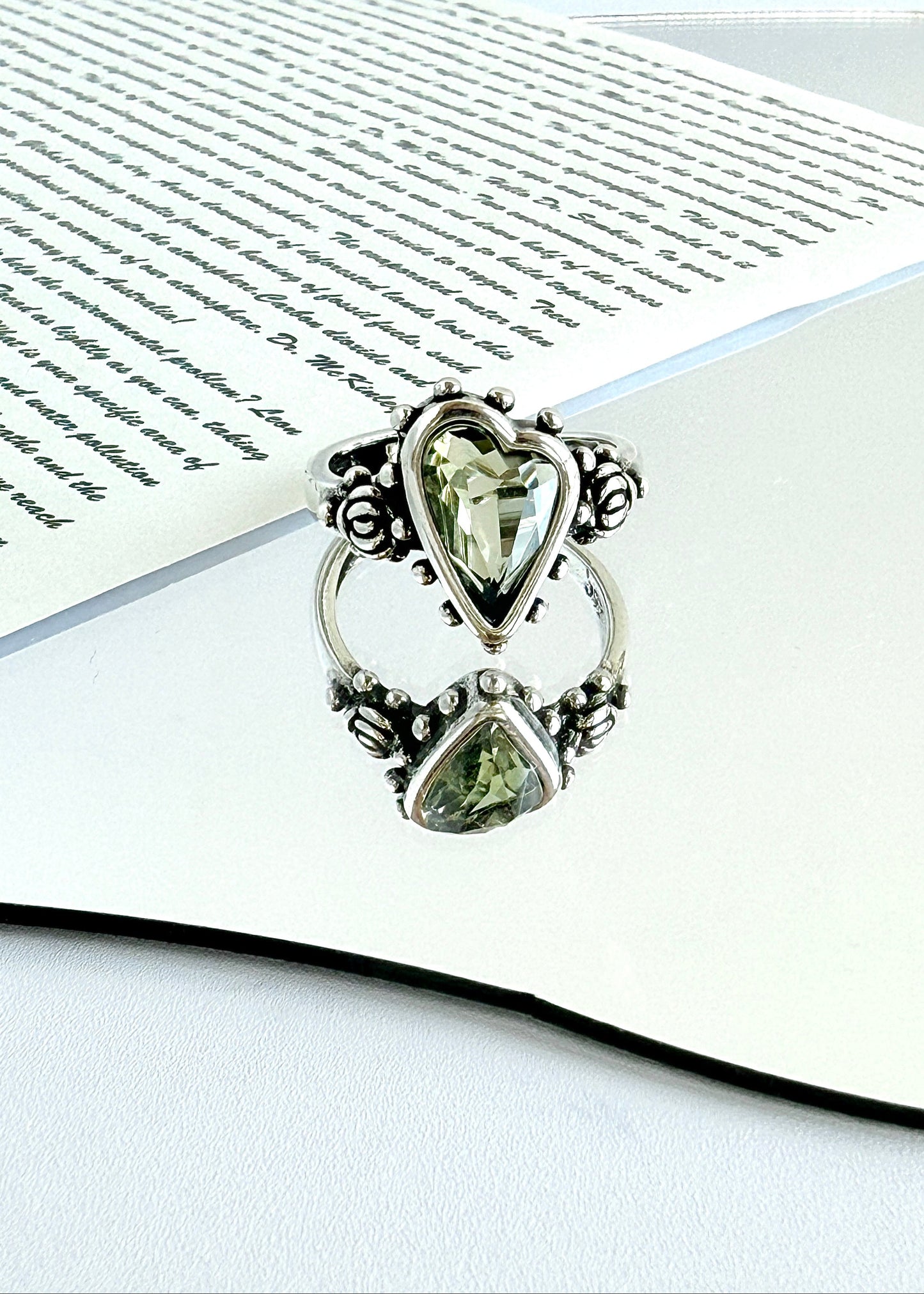 Zirconia Heart Open Ring