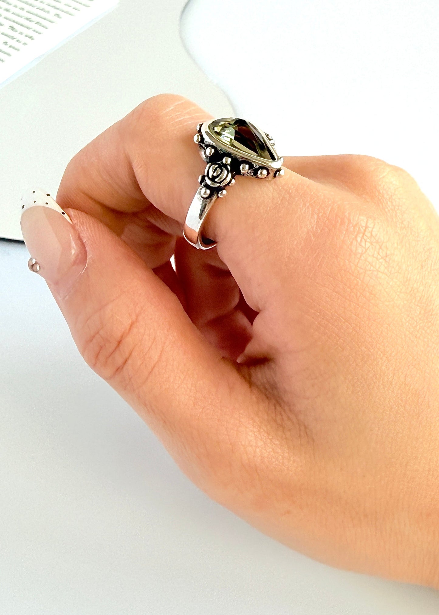 Zirconia Heart Open Ring