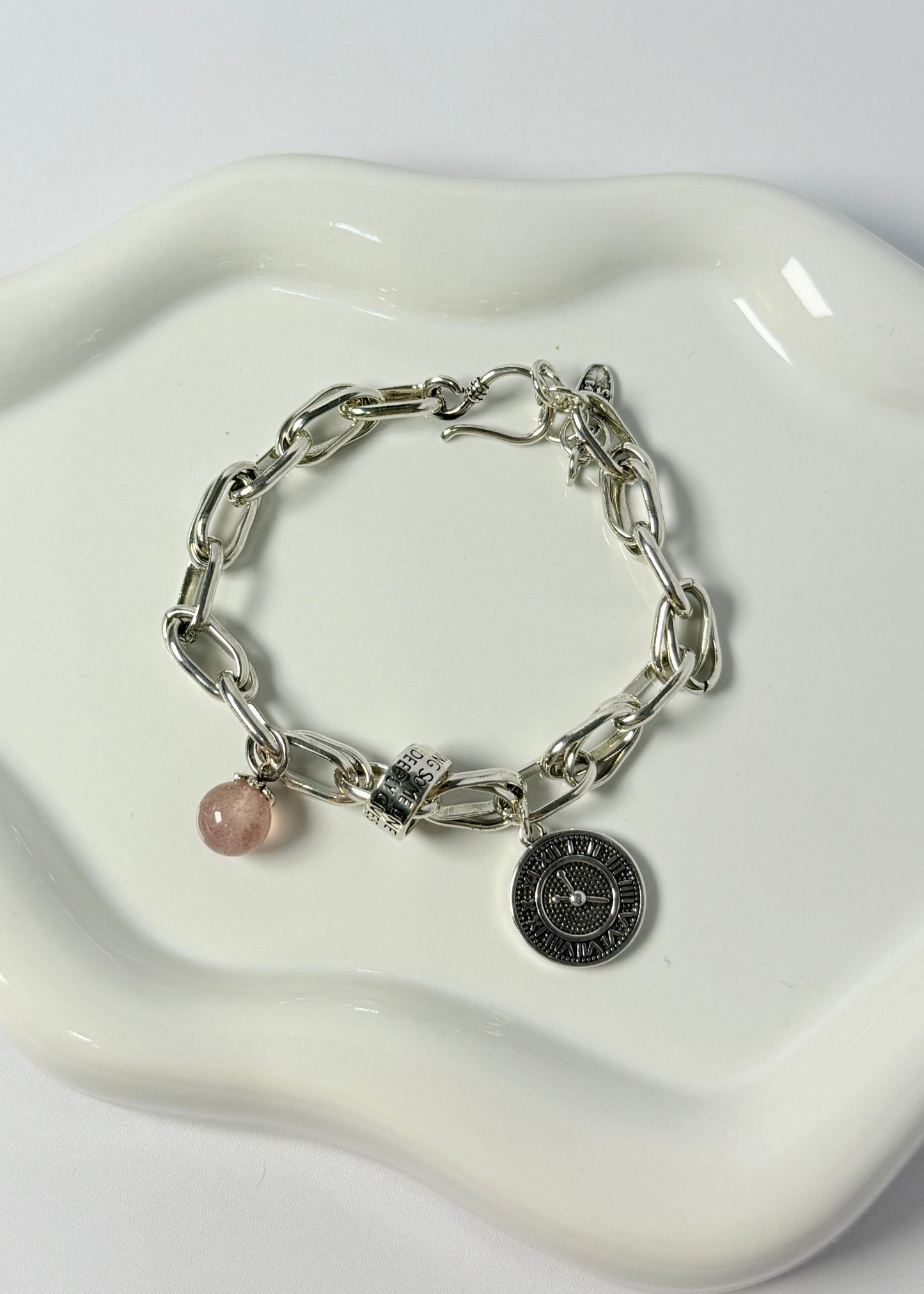 Strawberry Crystal Thai Silver Bracelet
