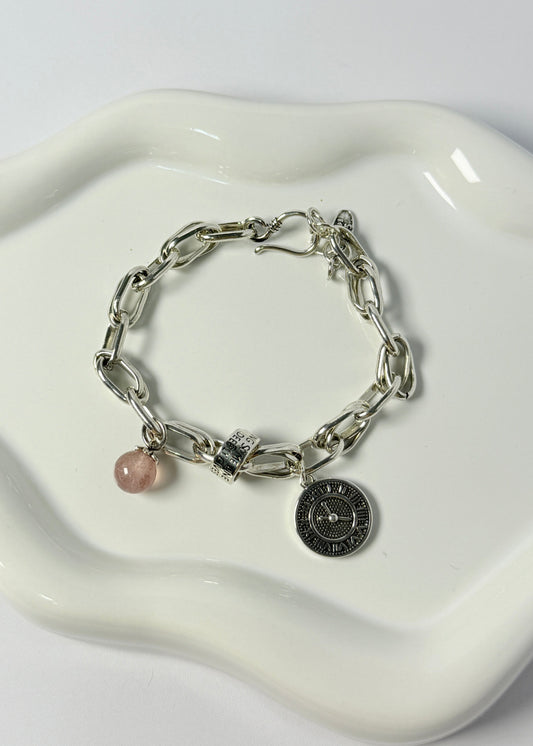 Strawberry Crystal Thai Silver Bracelet